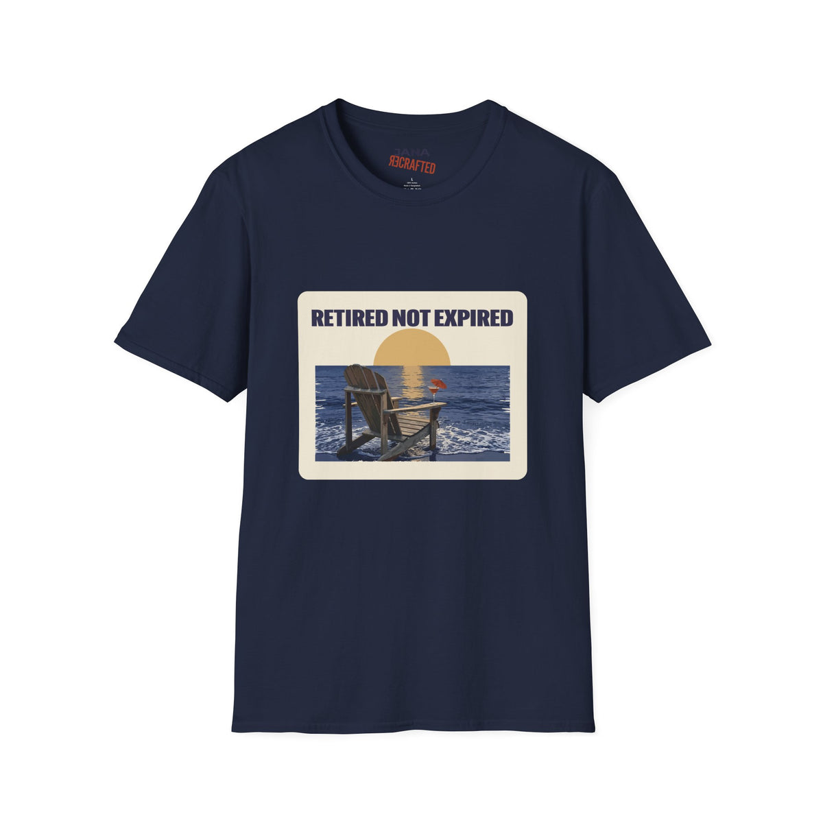 Retired Not Expired — Beach Chair Sunset Tee