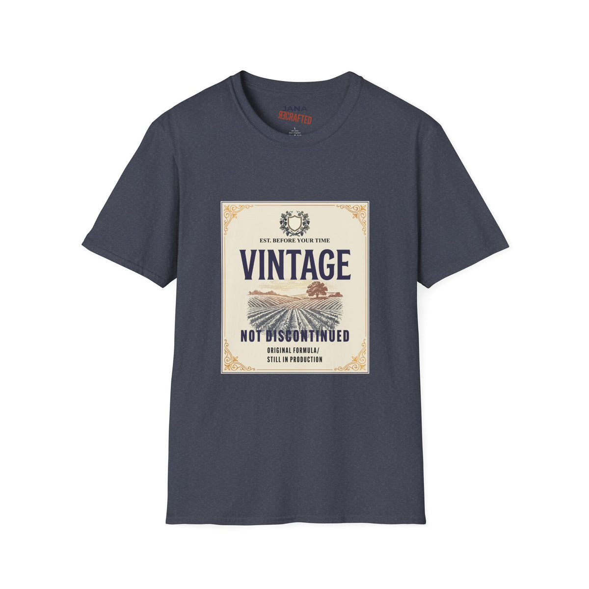 Vintage Not Discontinued — Wine Label Tee