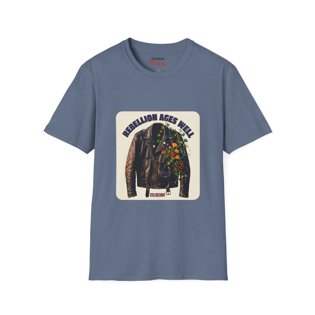 Rebellion Ages Well — Leather Jacket Wildflower Tee