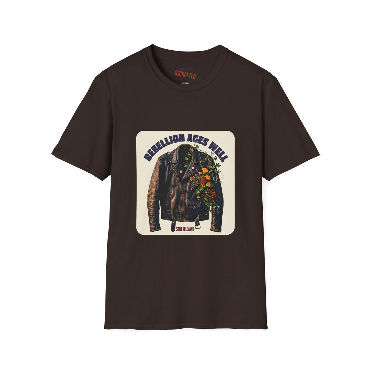 Rebellion Ages Well — Leather Jacket Wildflower Tee