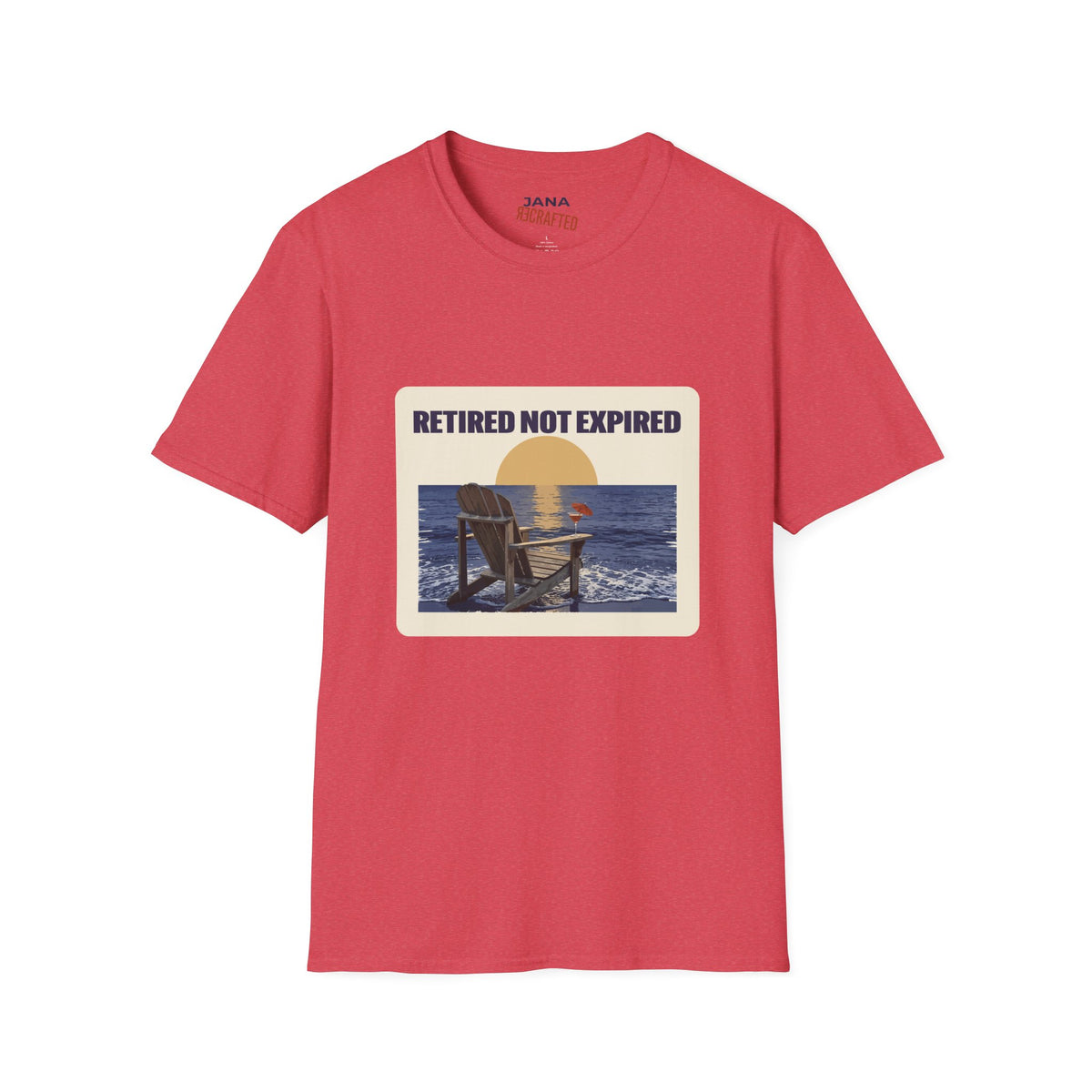Retired Not Expired — Beach Chair Sunset Tee