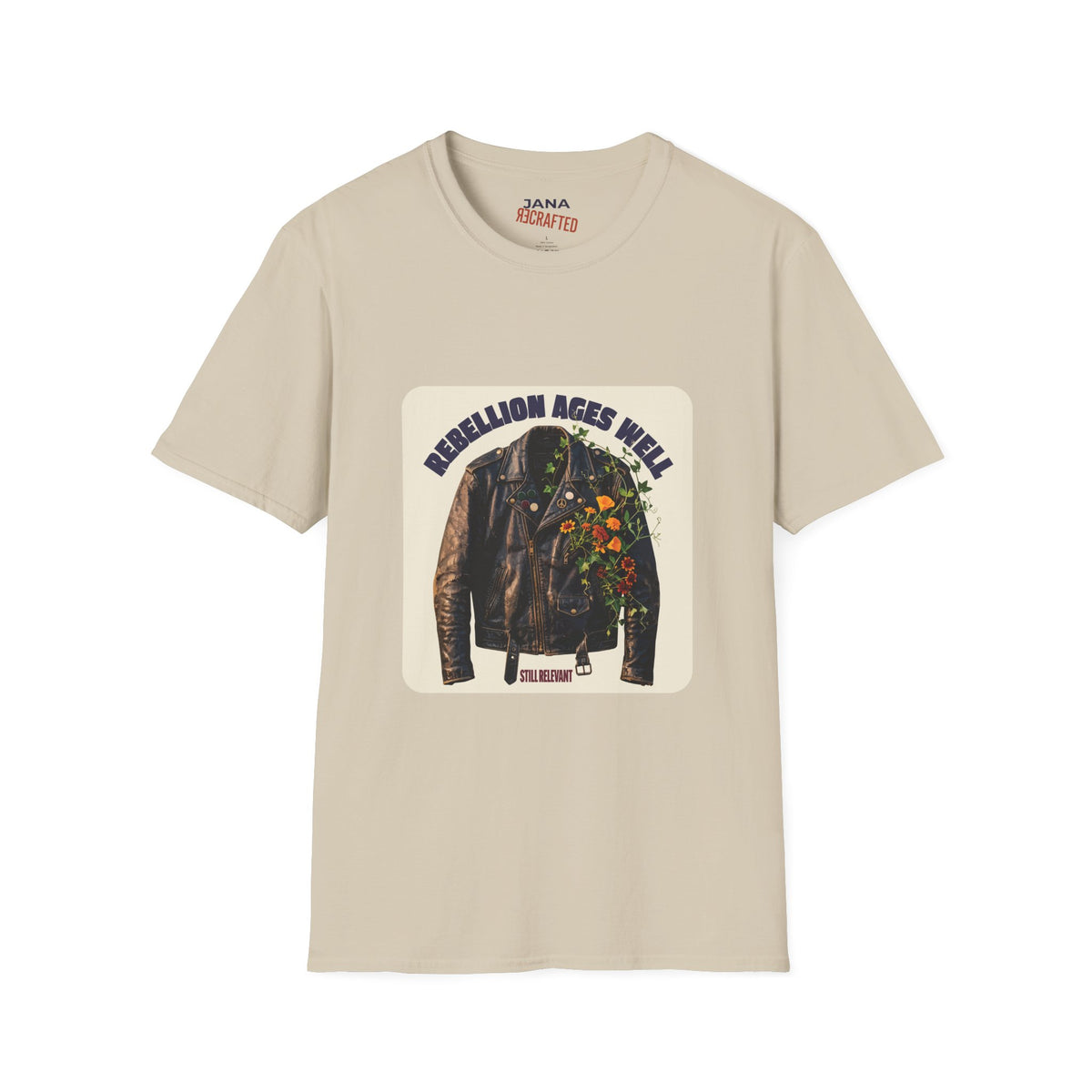 Rebellion Ages Well — Leather Jacket Wildflower Tee