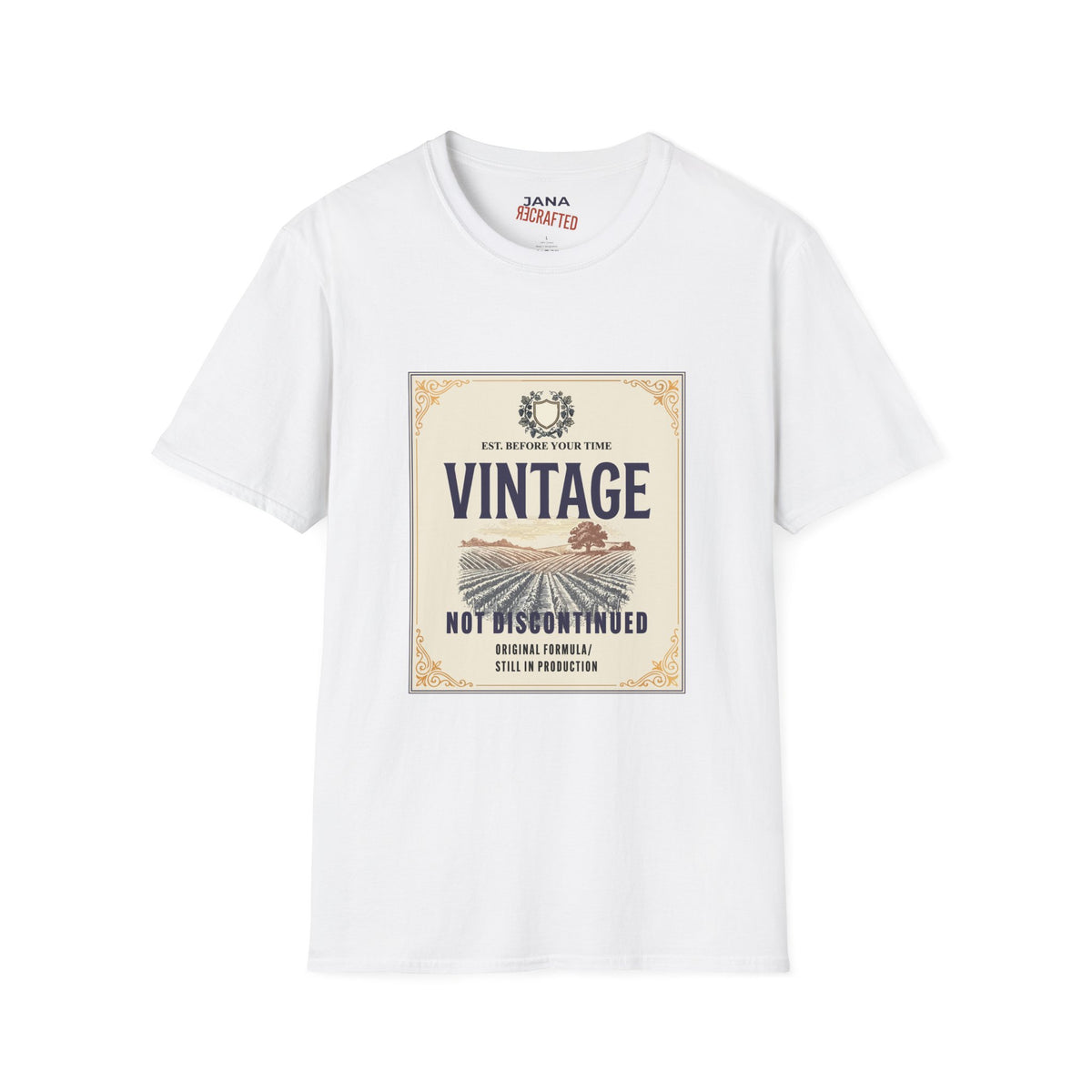 Vintage Not Discontinued — Wine Label Tee
