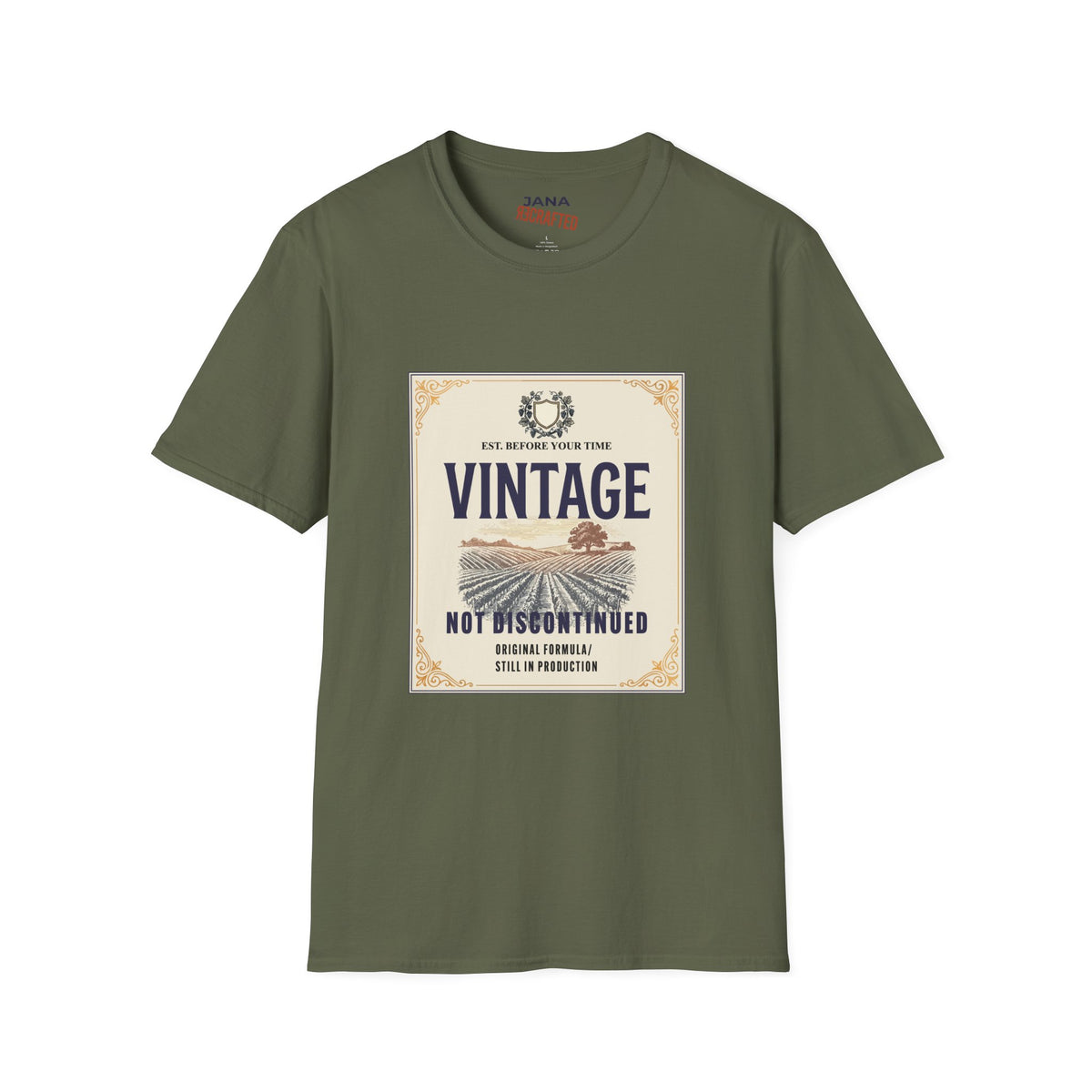 Vintage Not Discontinued — Wine Label Tee