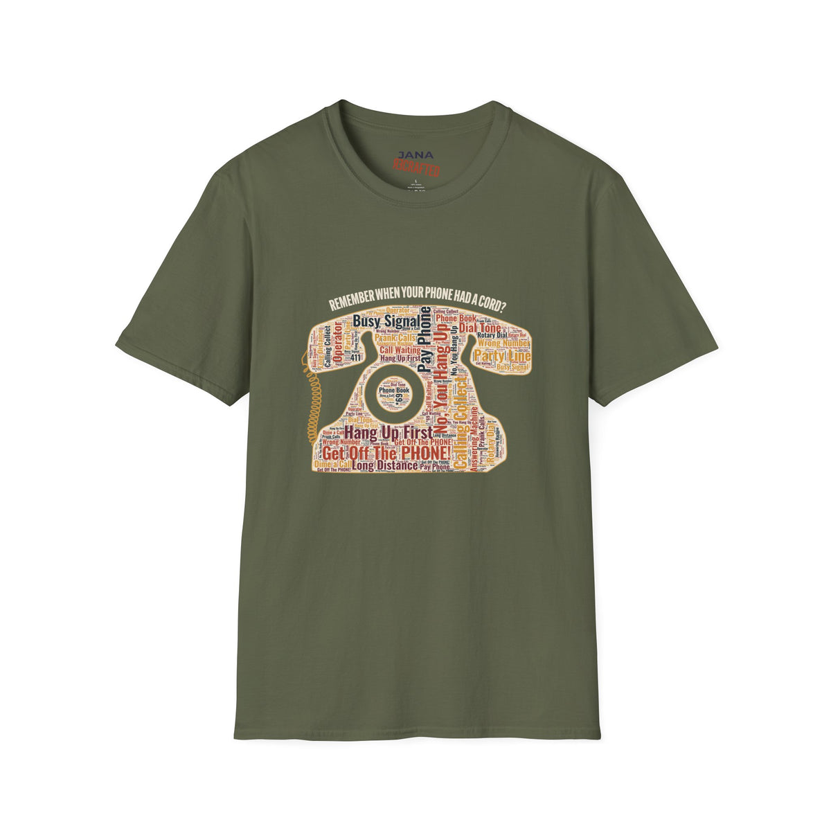 Remember When Your Phone Had a Cord? — Rotary Phone Word Art Tee
