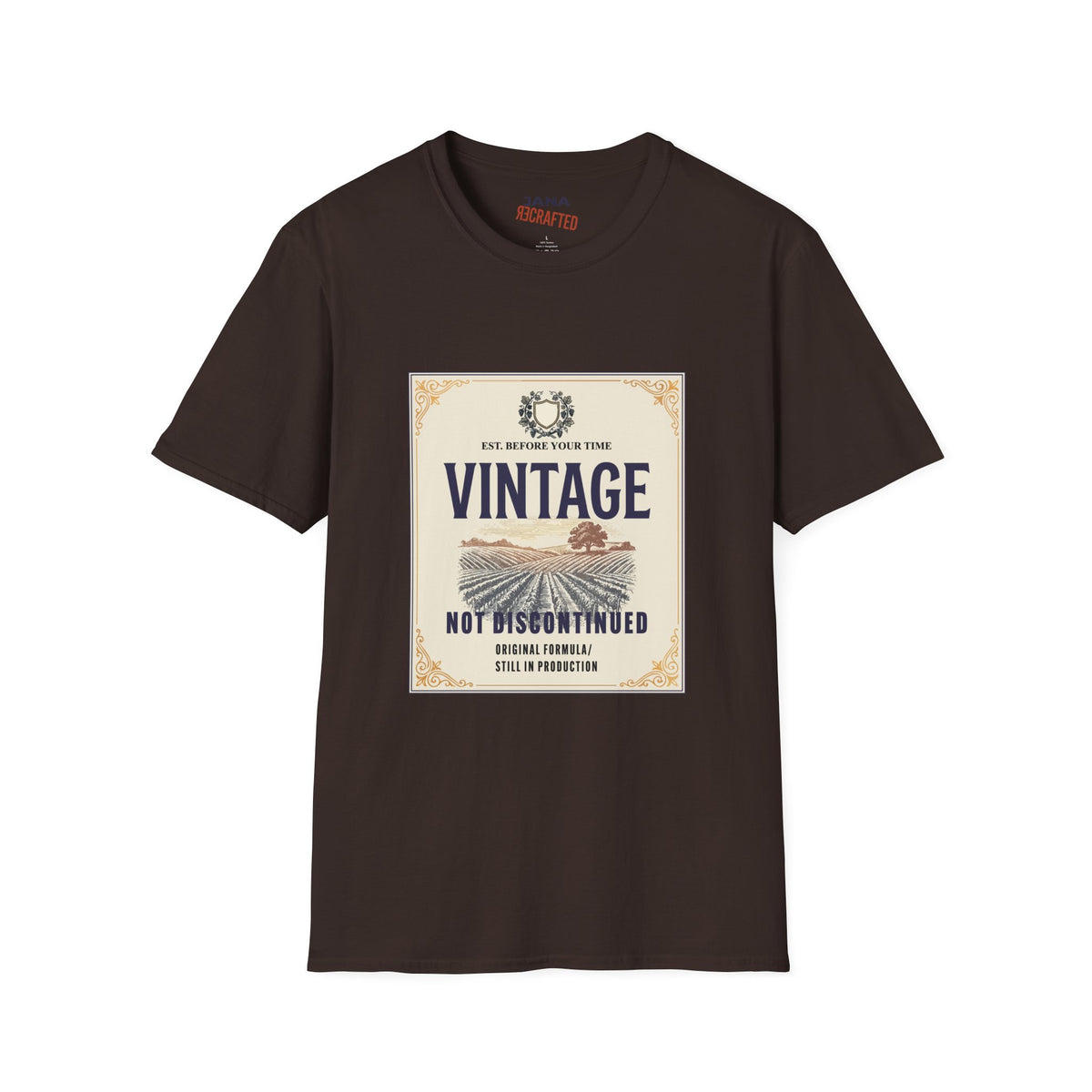 Vintage Not Discontinued — Wine Label Tee
