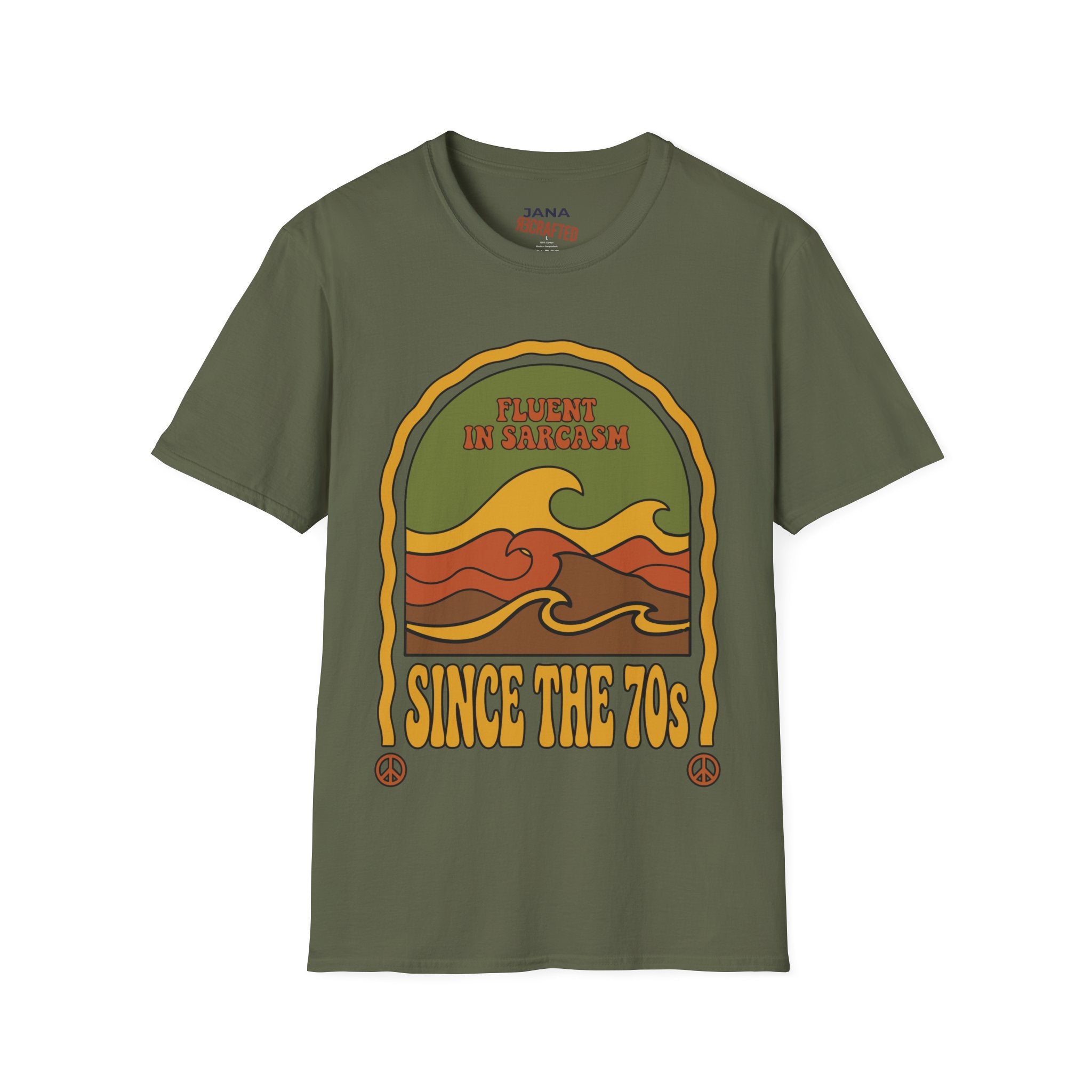 Fluent in Sarcasm Since the 70s  — Boho Vintage Graphic T-Shirt