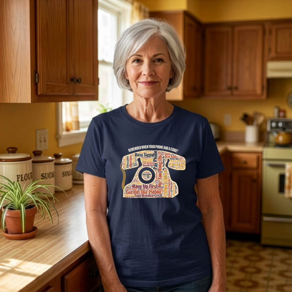 Remember When Your Phone Had a Cord? — Rotary Phone Word Art Tee