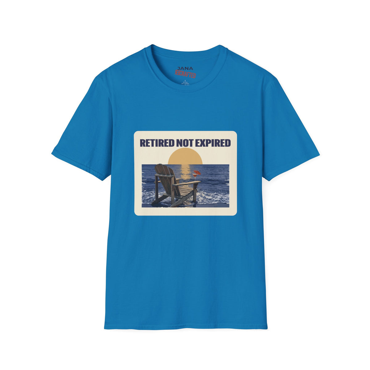Retired Not Expired — Beach Chair Sunset Tee