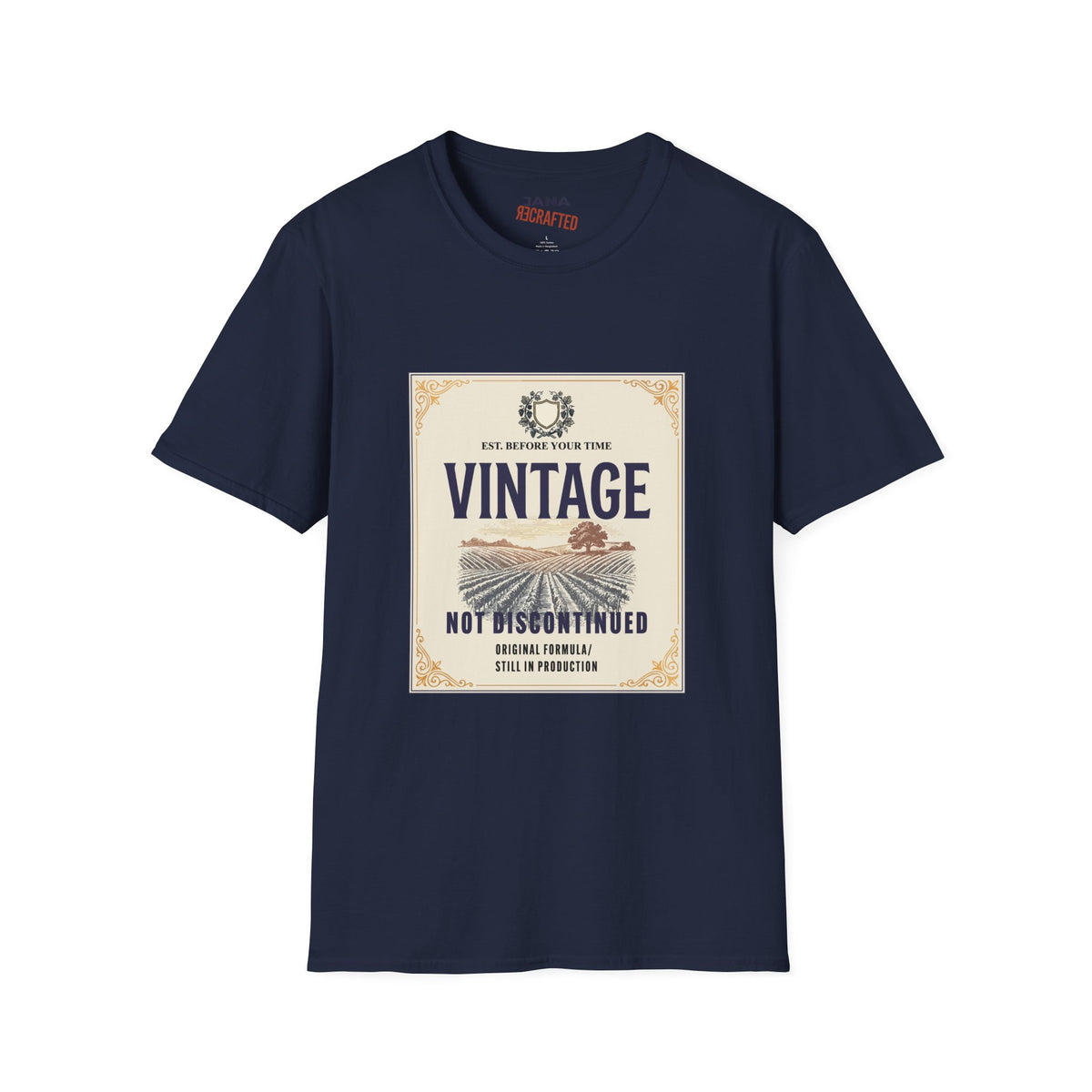 Vintage Not Discontinued — Wine Label Tee