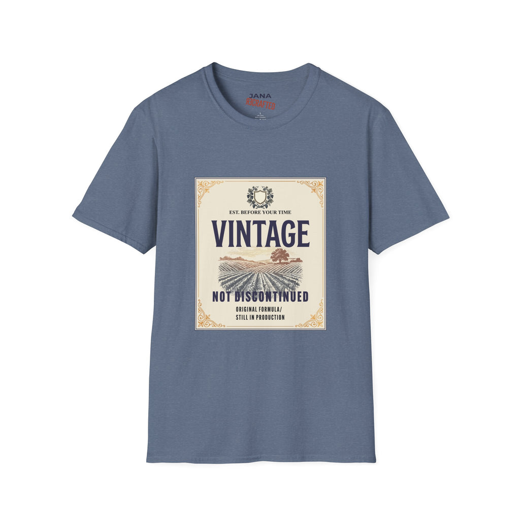 Vintage Not Discontinued — Wine Label Tee
