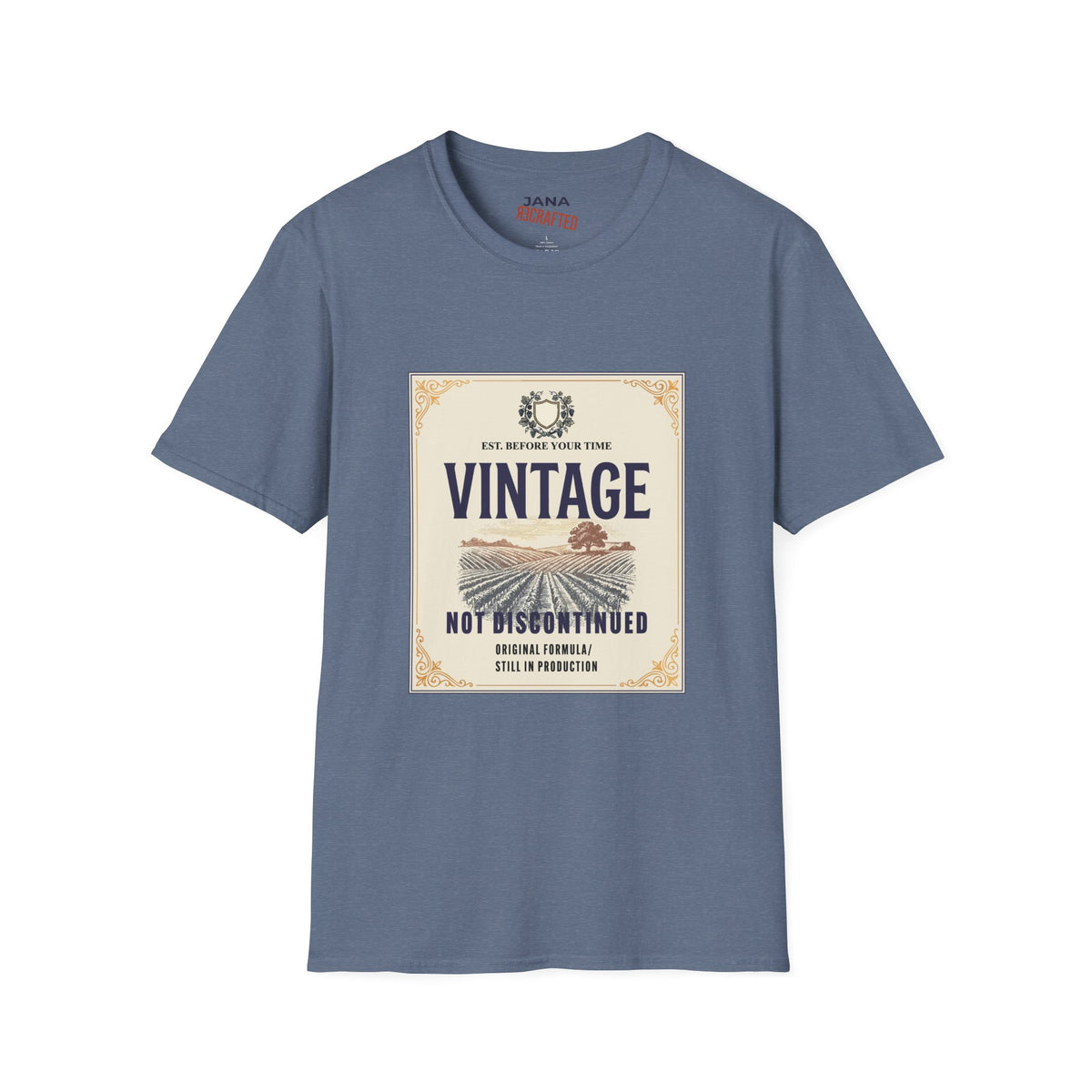 Vintage Not Discontinued — Wine Label Tee