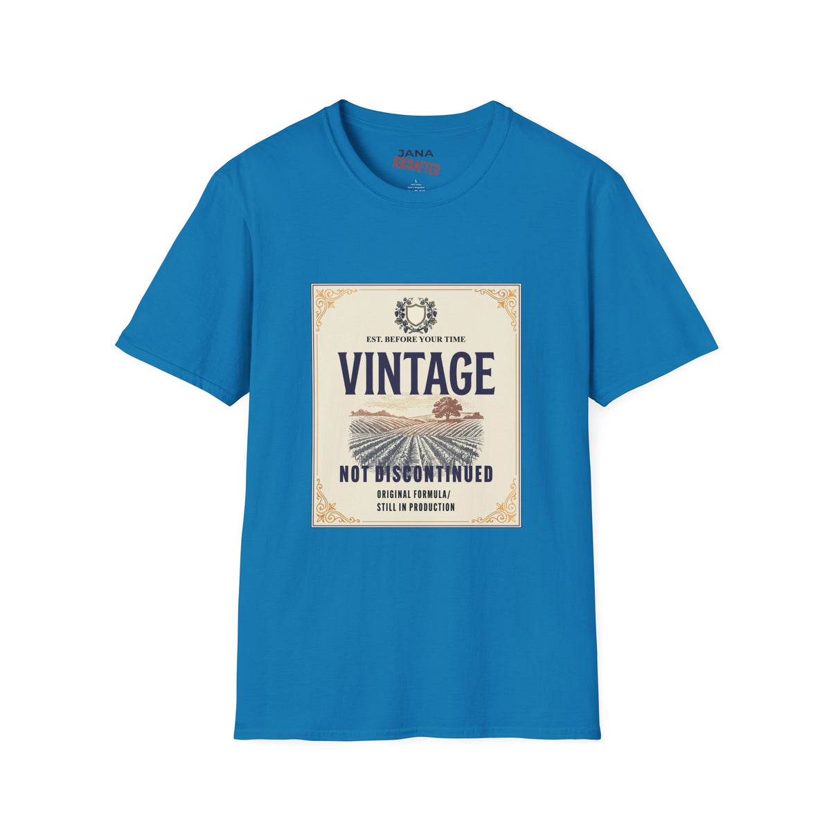 Vintage Not Discontinued — Wine Label Tee