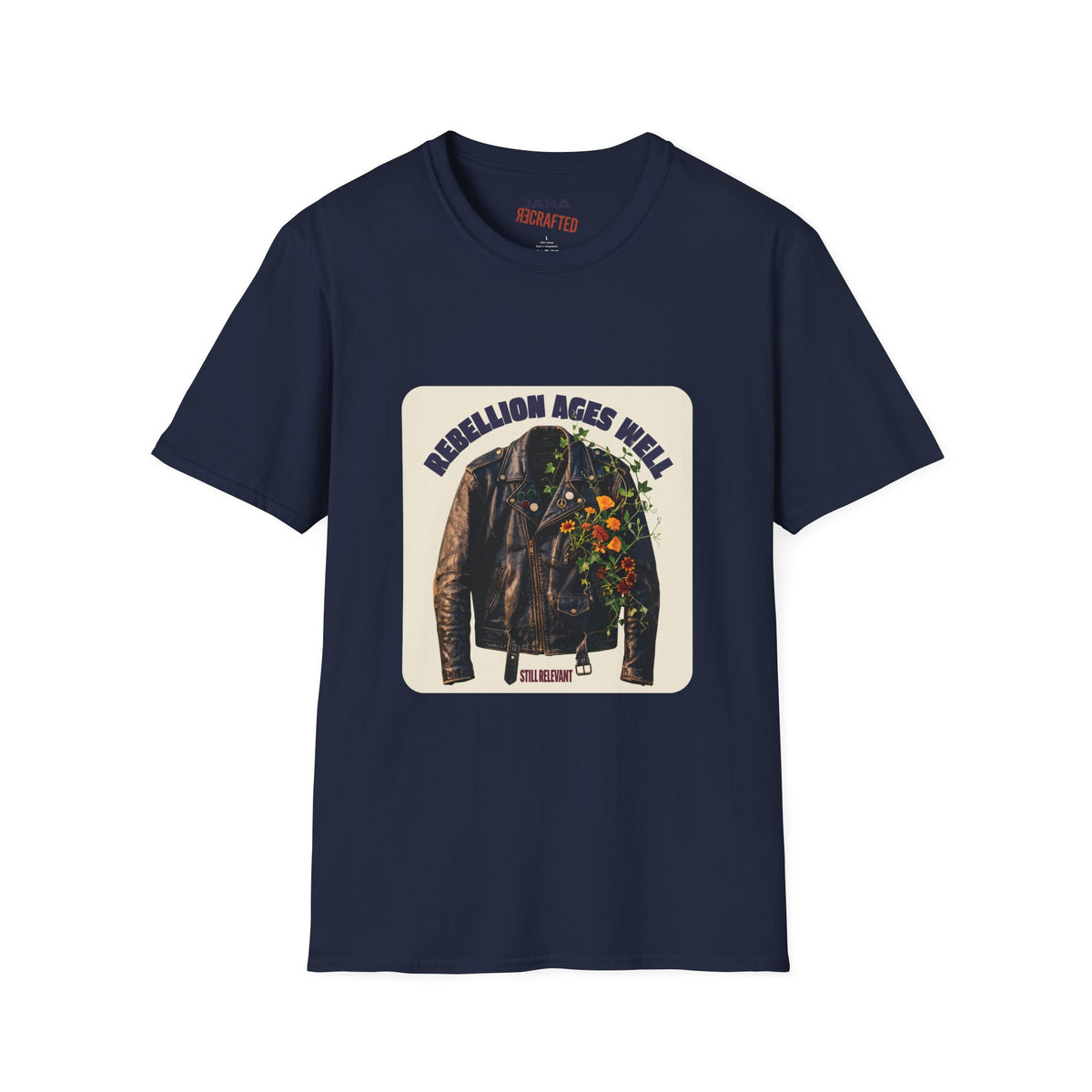 Rebellion Ages Well — Leather Jacket Wildflower Tee