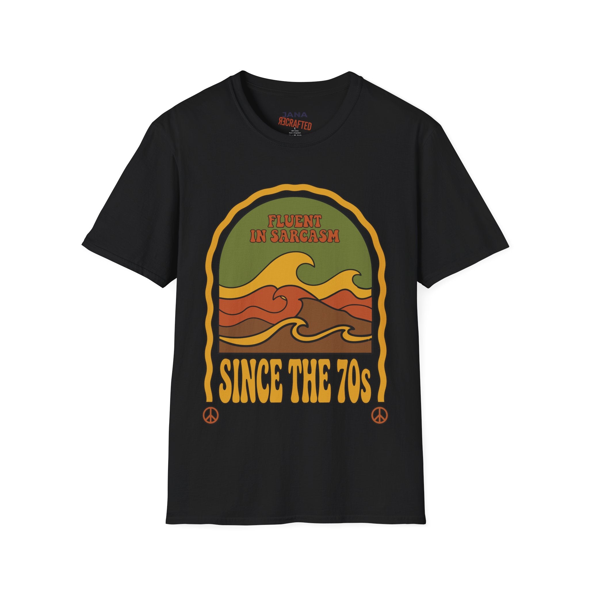 Fluent in Sarcasm Since the 70s  — Boho Vintage Graphic T-Shirt