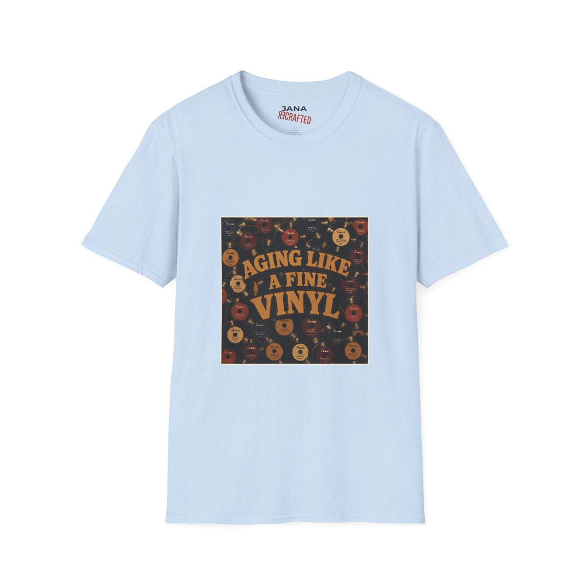 Aging Like a Fine Vinyl T-Shirt — Retro Vinyl Record Music Tee - Jana Recrafted