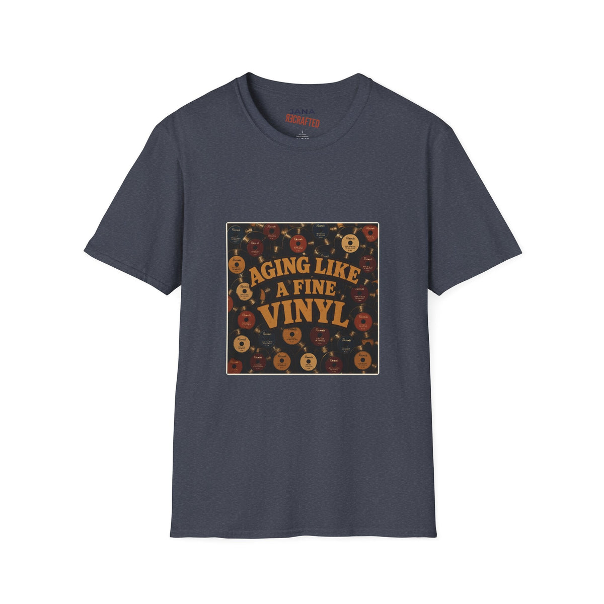Aging Like a Fine Vinyl T-Shirt — Retro Vinyl Record Music Tee - Jana Recrafted