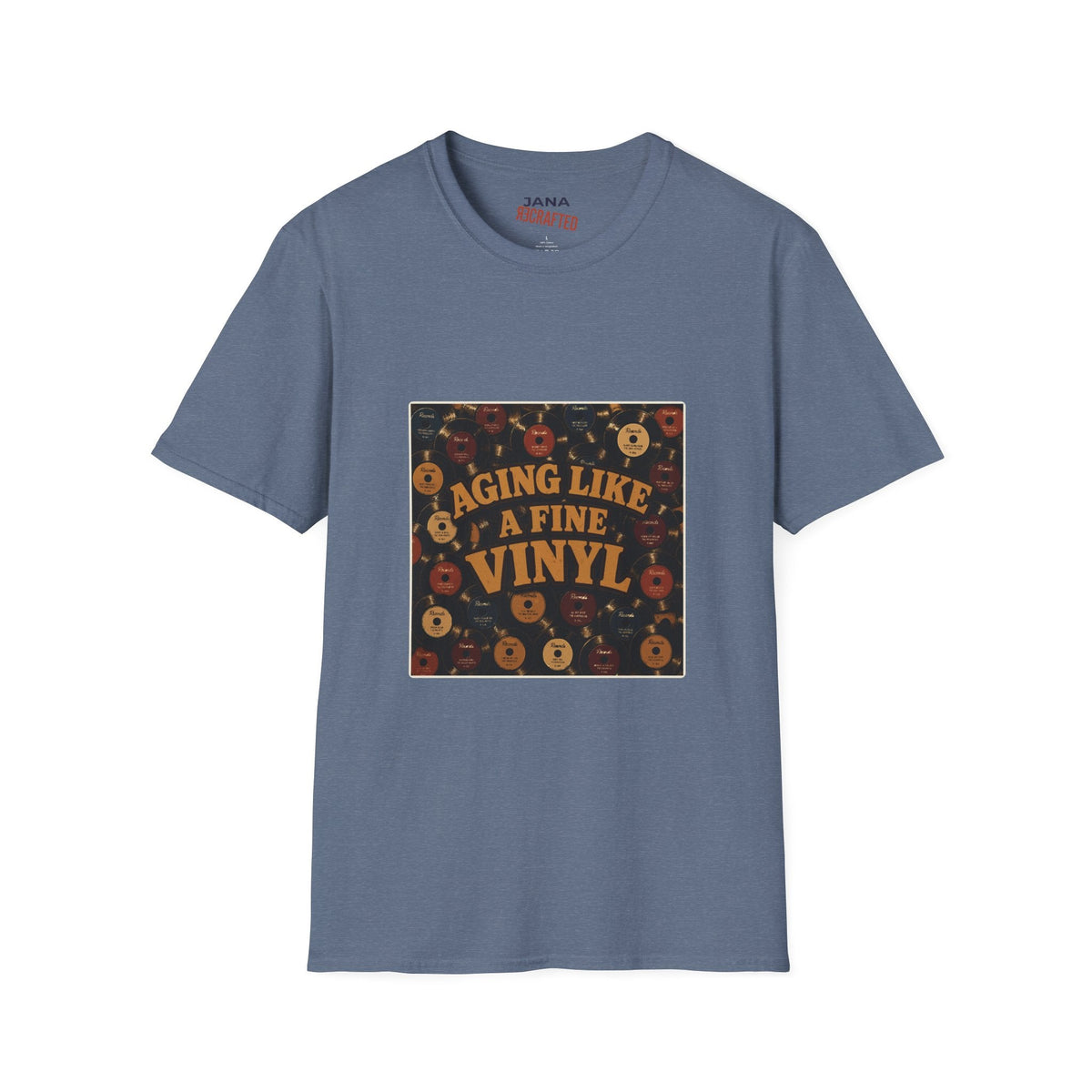 Aging Like a Fine Vinyl T-Shirt — Retro Vinyl Record Music Tee - Jana Recrafted