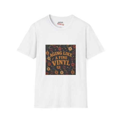 Aging Like a Fine Vinyl T-Shirt — Retro Vinyl Record Music Tee - Jana Recrafted