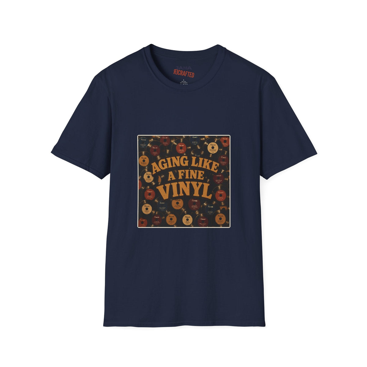 Aging Like a Fine Vinyl T-Shirt — Retro Vinyl Record Music Tee - Jana Recrafted