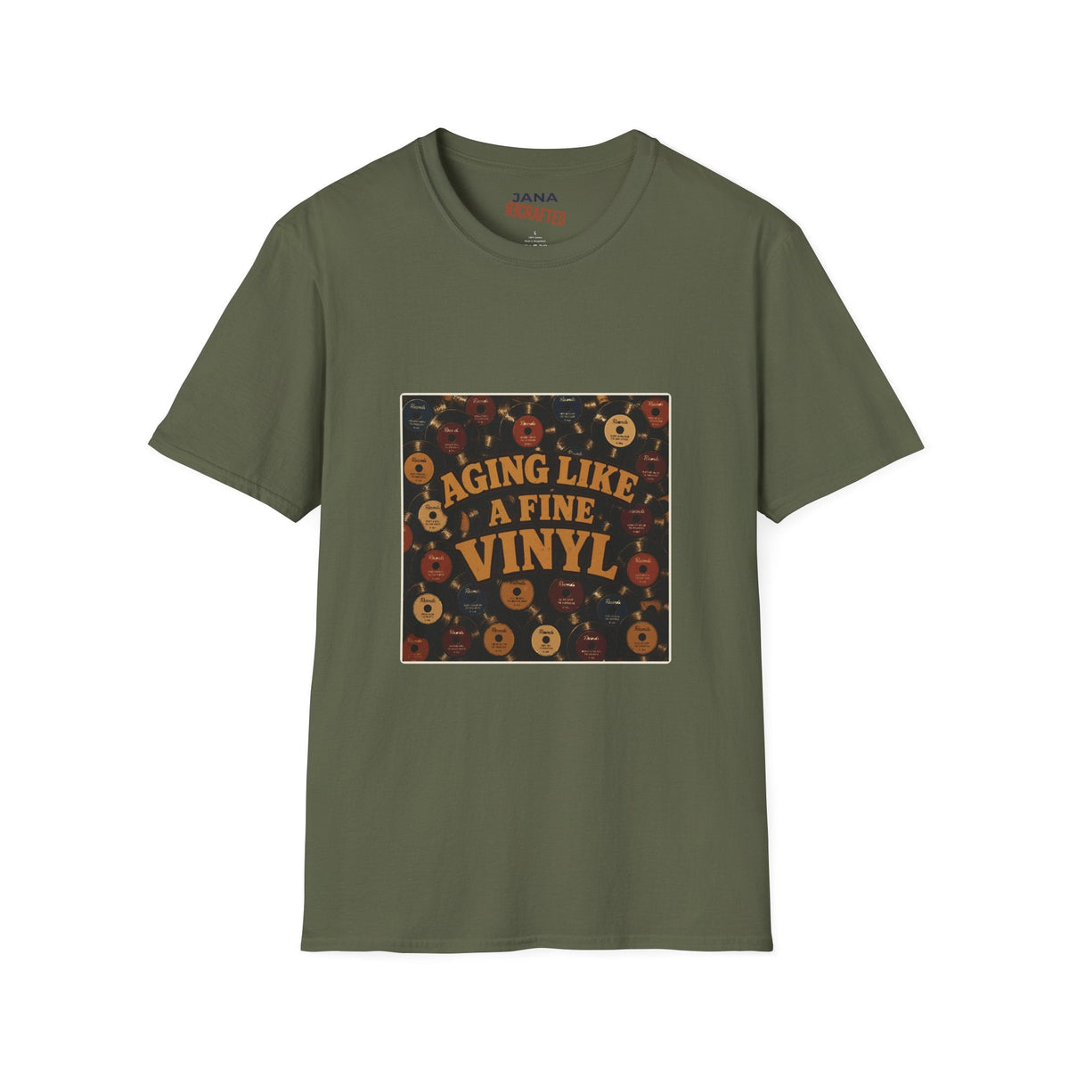 Aging Like a Fine Vinyl T-Shirt — Retro Vinyl Record Music Tee - Jana Recrafted