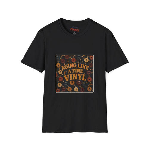Aging Like a Fine Vinyl T-Shirt — Retro Vinyl Record Music Tee - Jana Recrafted