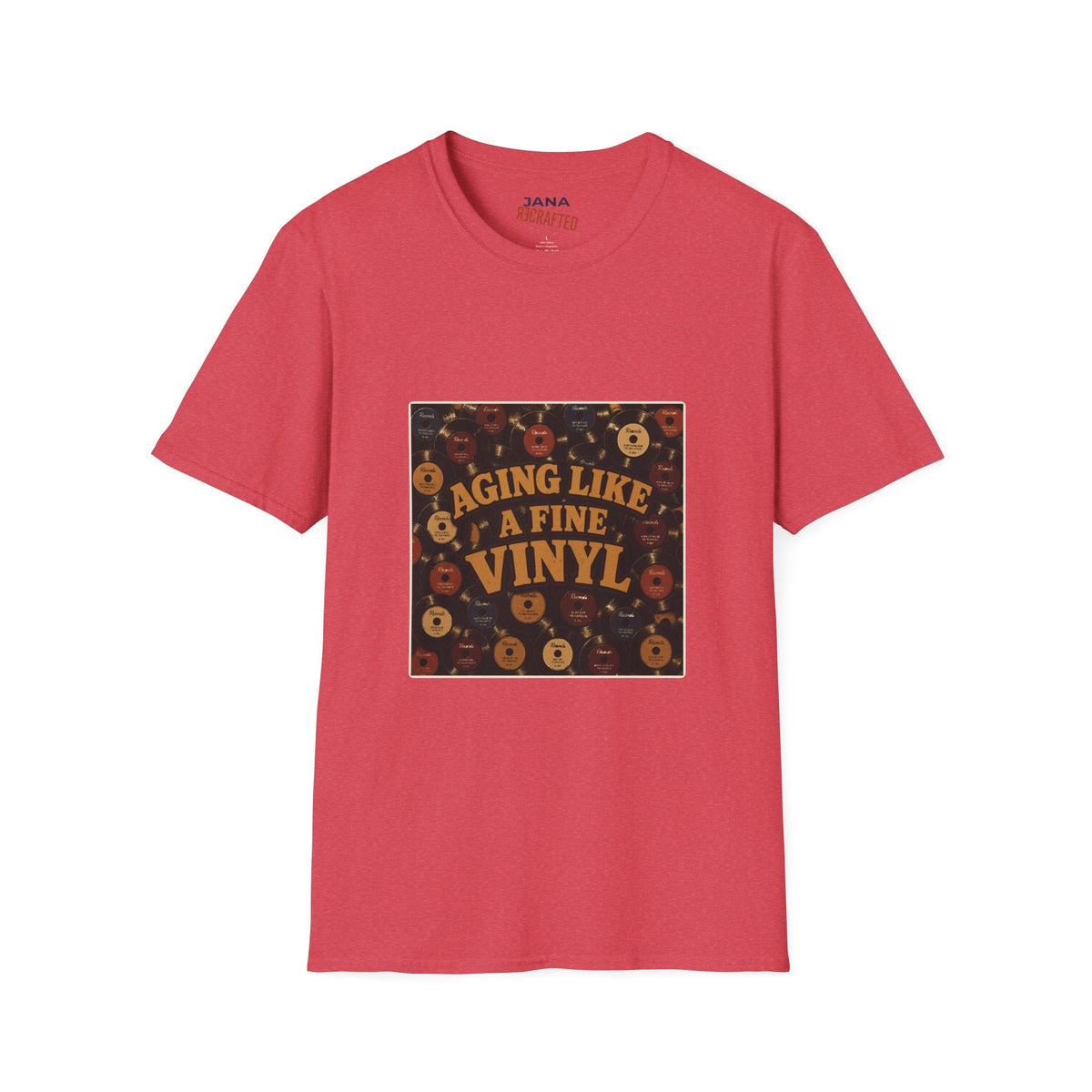 Aging Like a Fine Vinyl T-Shirt — Retro Vinyl Record Music Tee - Jana Recrafted