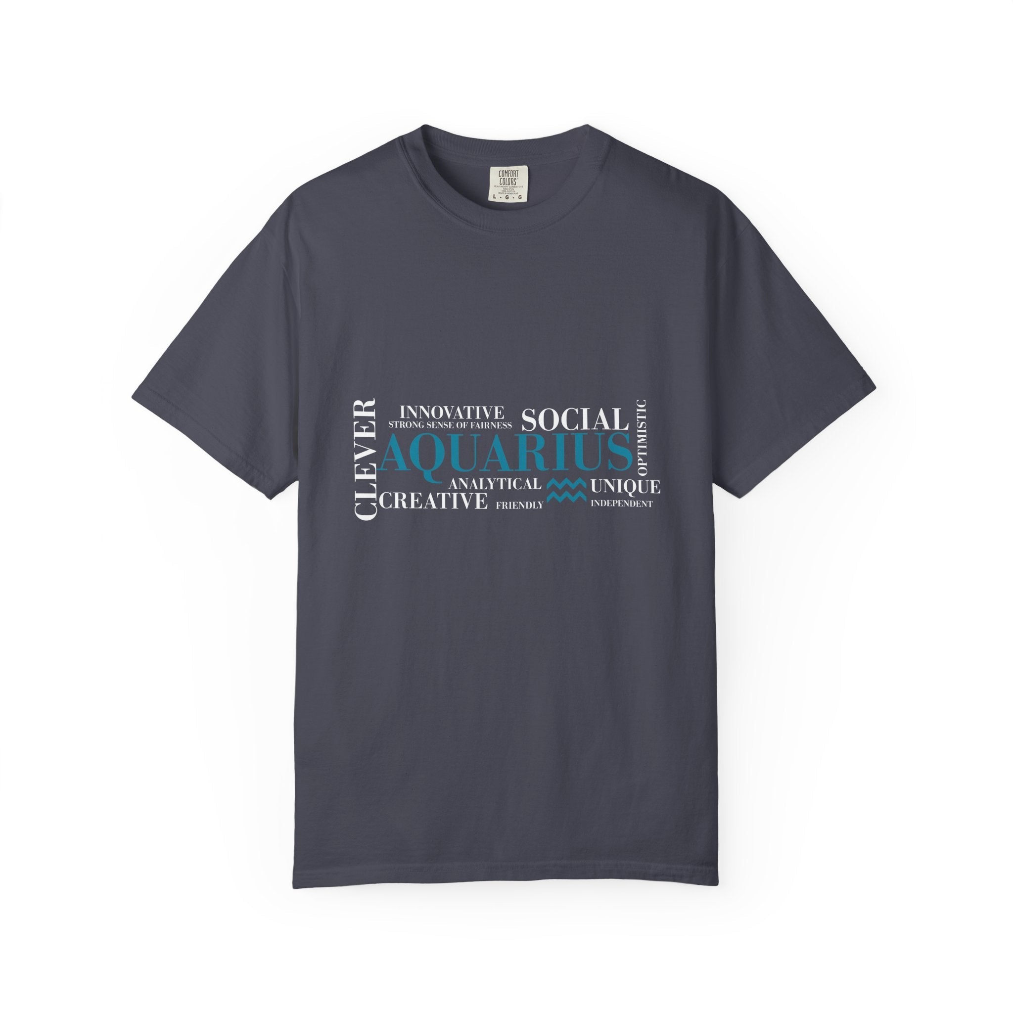 Aquarius Zodiac Word Cloud T-Shirt | Astrology Horoscope Tee - Jana Recrafted