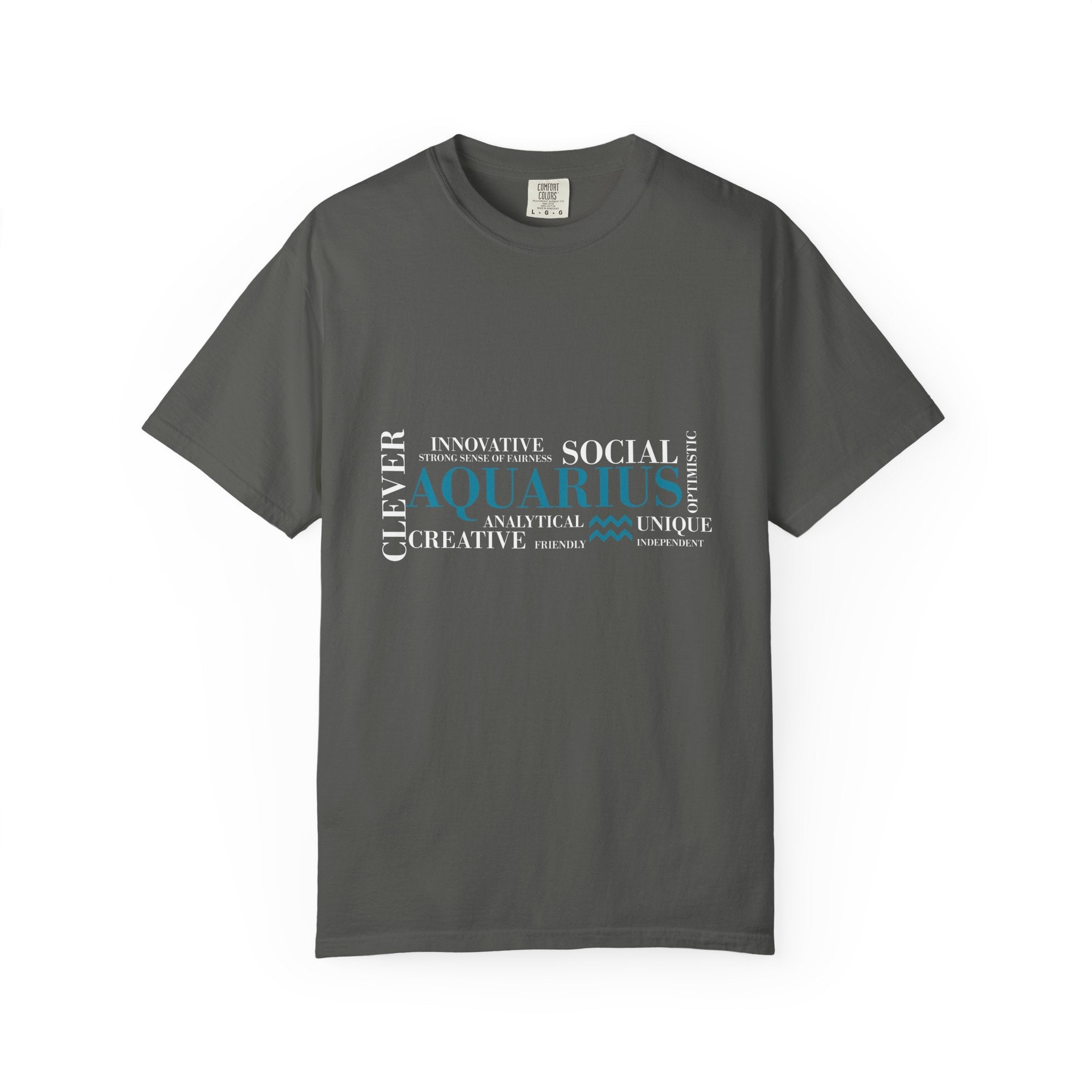 Aquarius Zodiac Word Cloud T-Shirt | Astrology Horoscope Tee - Jana Recrafted