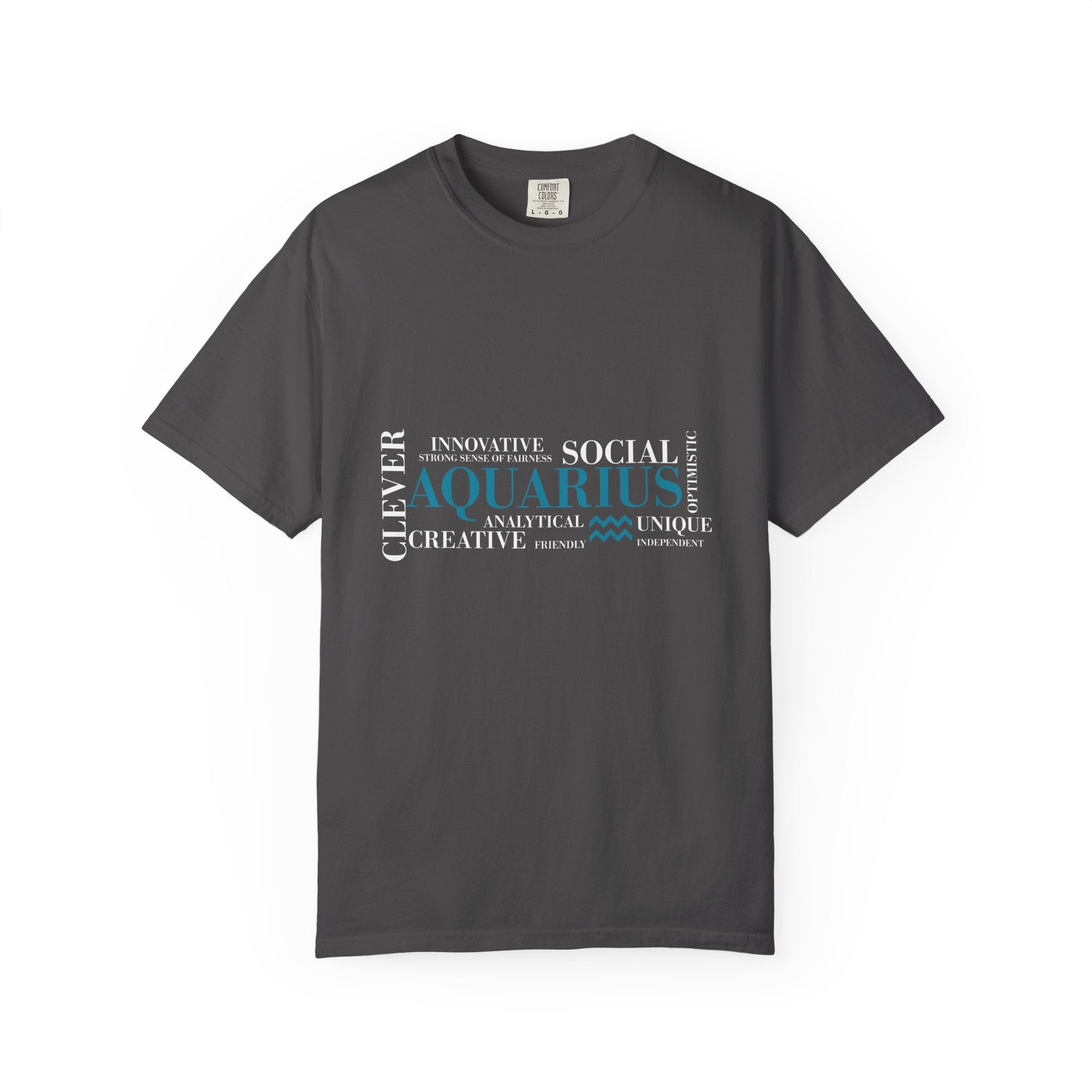 Aquarius Zodiac Word Cloud T-Shirt | Astrology Horoscope Tee - Jana Recrafted