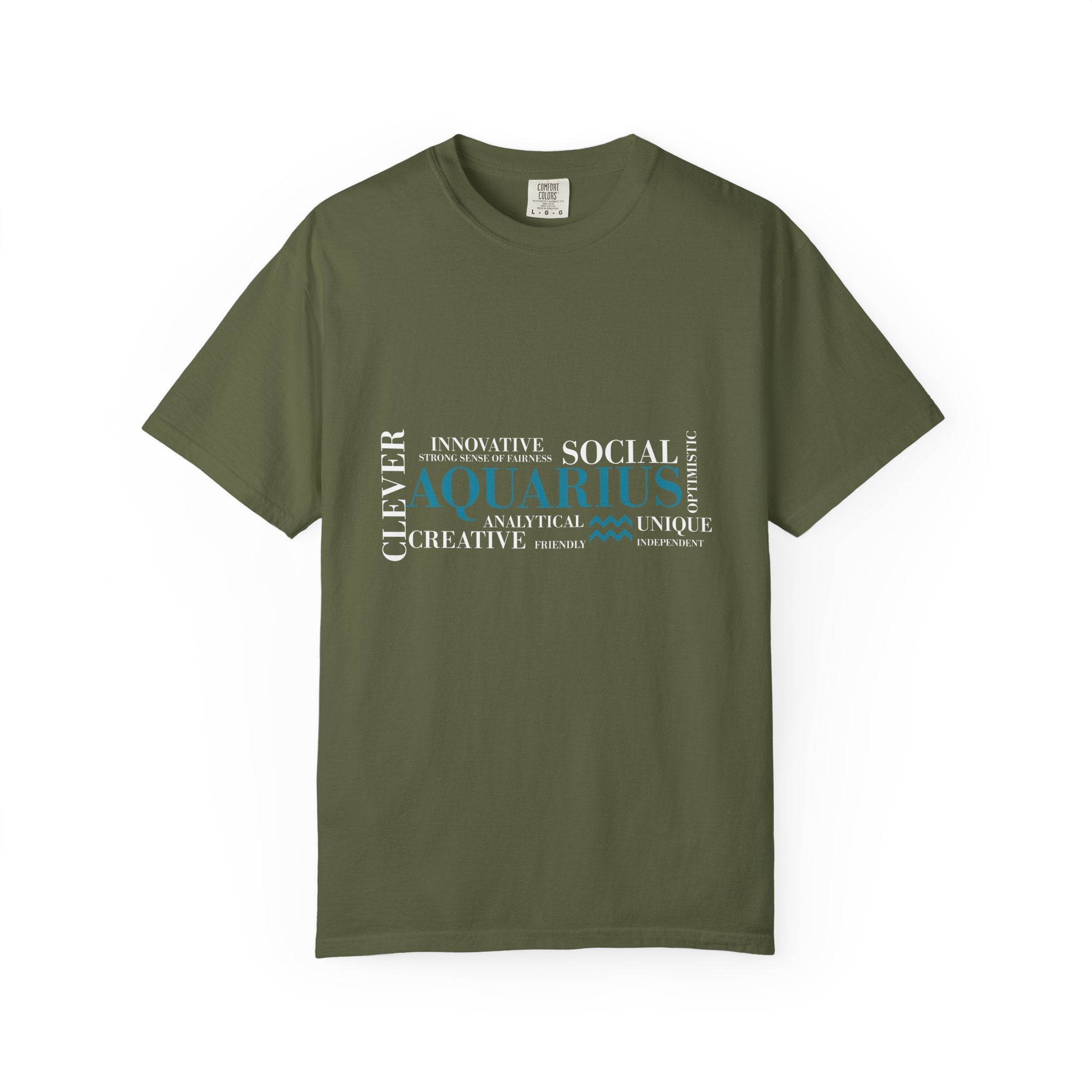 Aquarius Zodiac Word Cloud T-Shirt | Astrology Horoscope Tee - Jana Recrafted