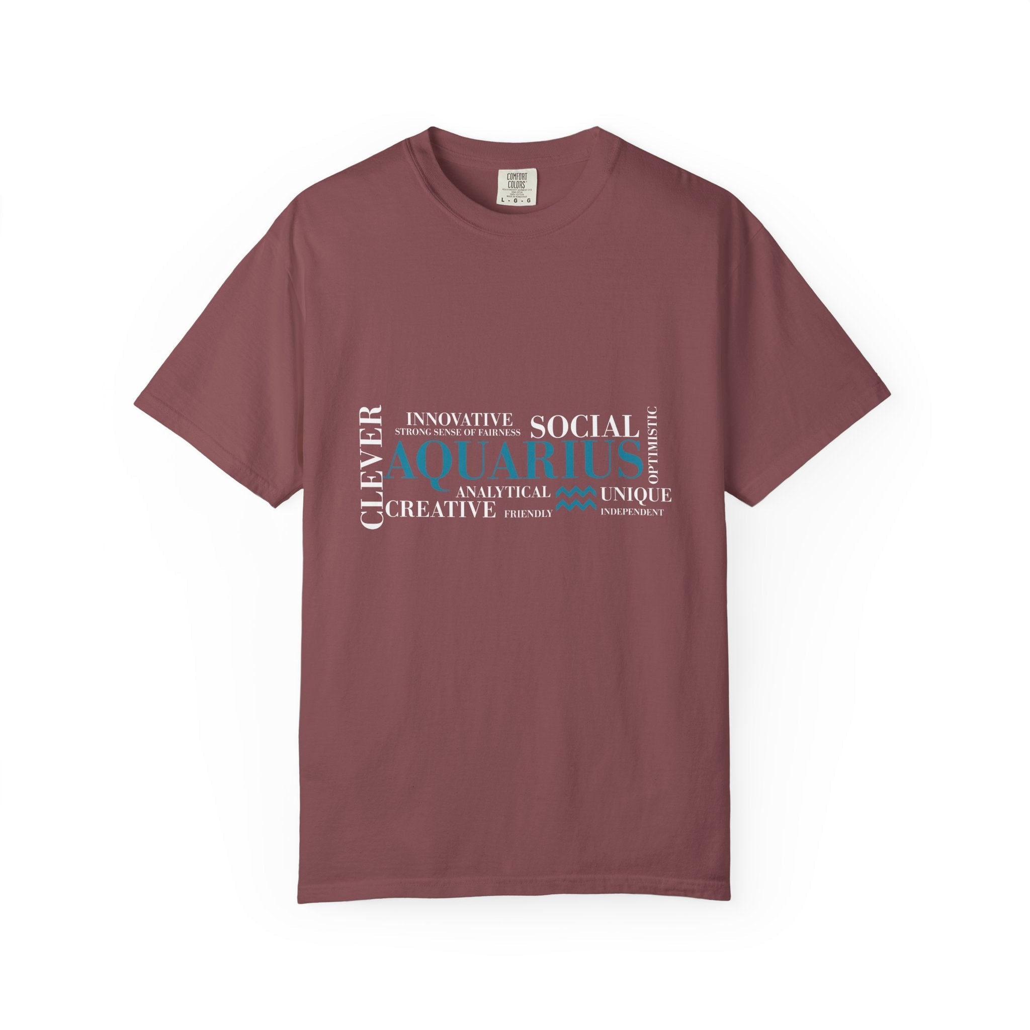 Aquarius Zodiac Word Cloud T-Shirt | Astrology Horoscope Tee - Jana Recrafted