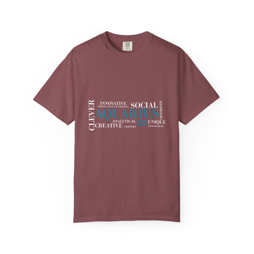 Aquarius Zodiac Word Cloud T-Shirt | Astrology Horoscope Tee - Jana Recrafted