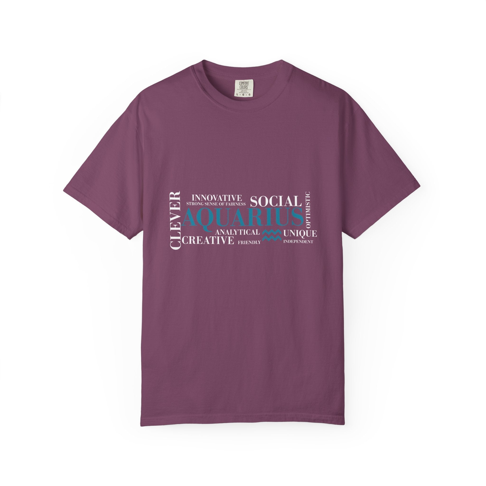 Aquarius Zodiac Word Cloud T-Shirt | Astrology Horoscope Tee - Jana Recrafted