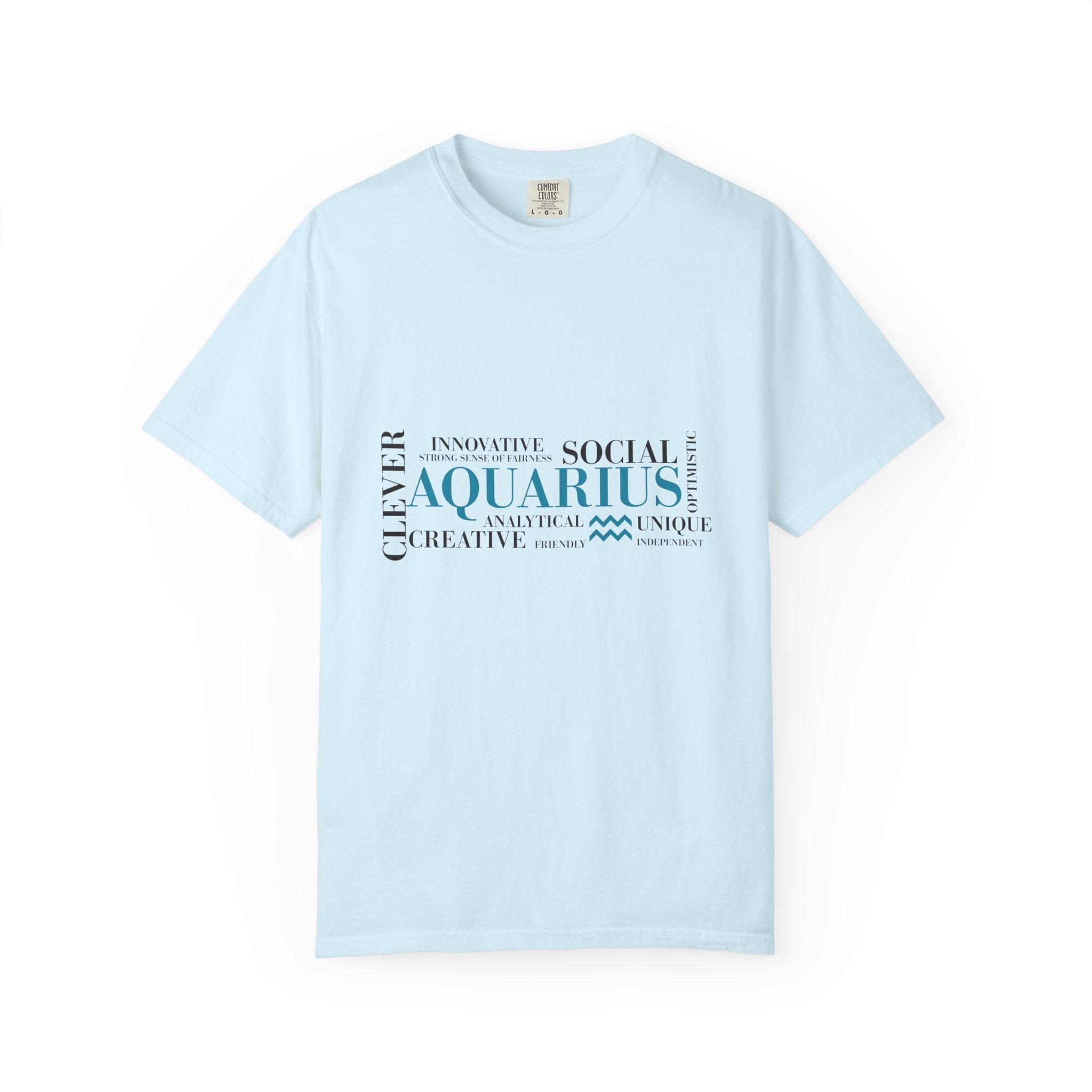 Aquarius Zodiac Word Cloud T-Shirt | Astrology Sign Tee - Jana Recrafted