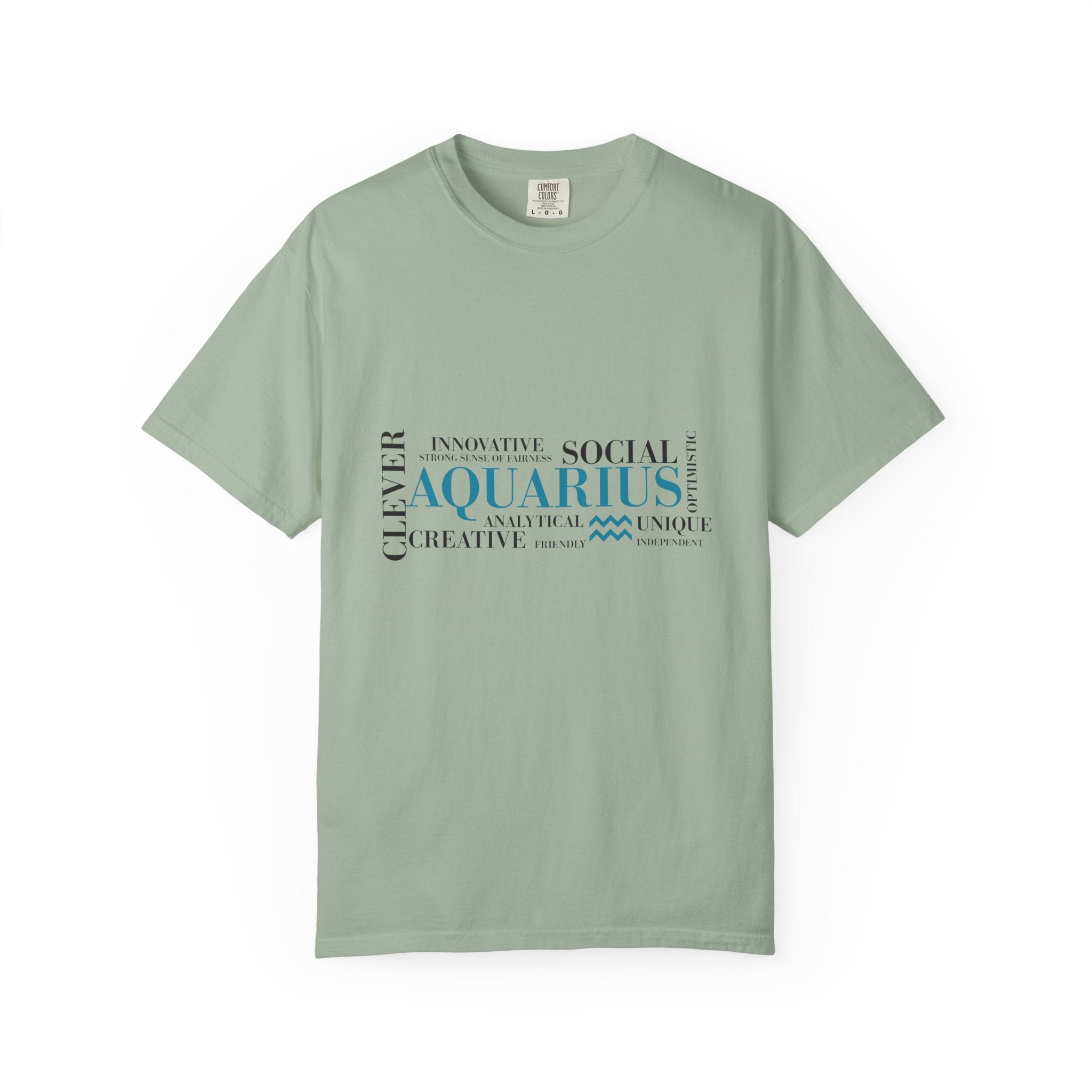 Aquarius Zodiac Word Cloud T-Shirt | Astrology Sign Tee - Jana Recrafted