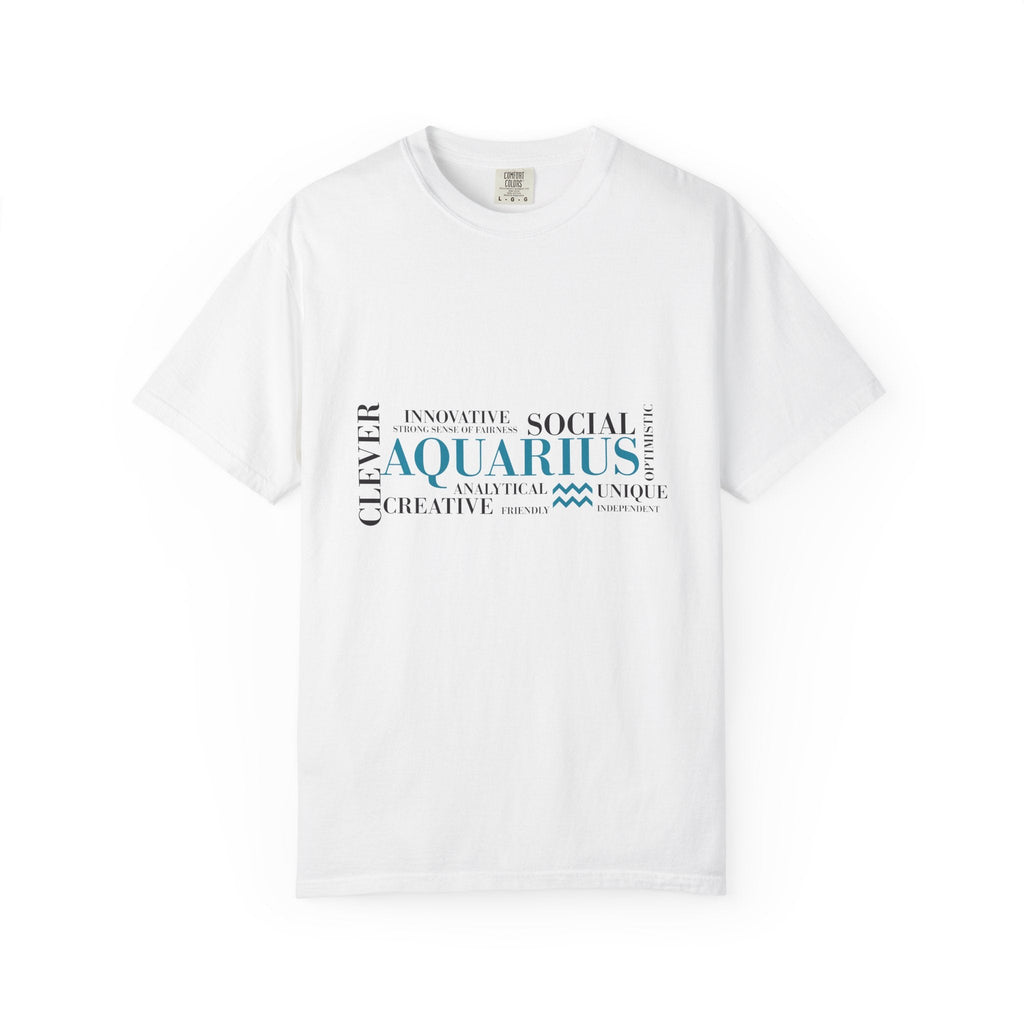 Aquarius Zodiac Word Cloud T-Shirt | Astrology Sign Tee - Jana Recrafted