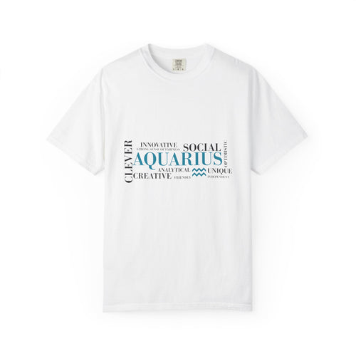 Aquarius Zodiac Word Cloud T-Shirt | Astrology Sign Tee - Jana Recrafted
