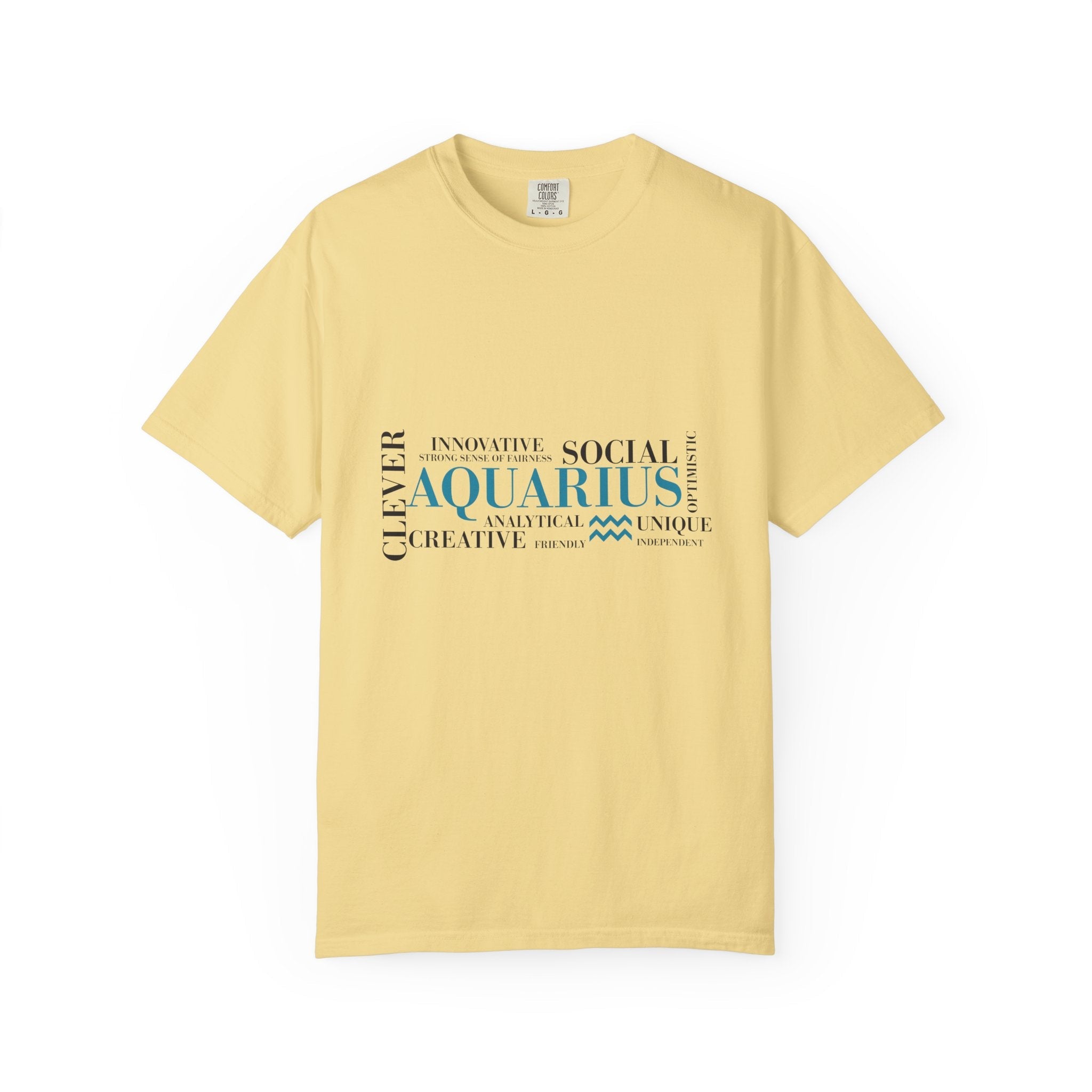 Aquarius Zodiac Word Cloud T-Shirt | Astrology Sign Tee - Jana Recrafted