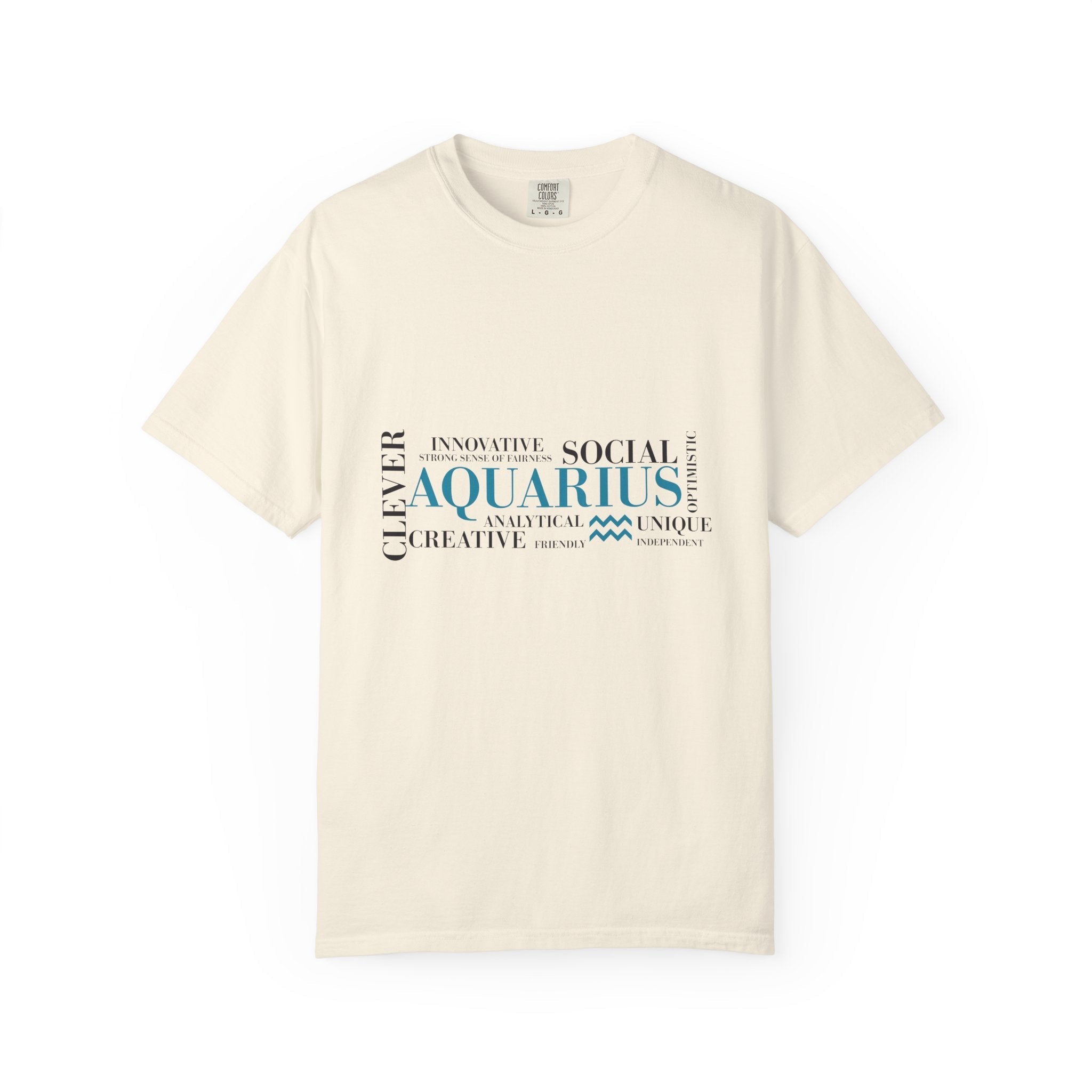 Aquarius Zodiac Word Cloud T-Shirt | Astrology Sign Tee - Jana Recrafted