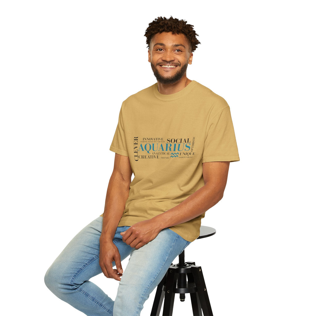 Aquarius Zodiac Word Cloud T-Shirt | Astrology Sign Tee - Jana Recrafted