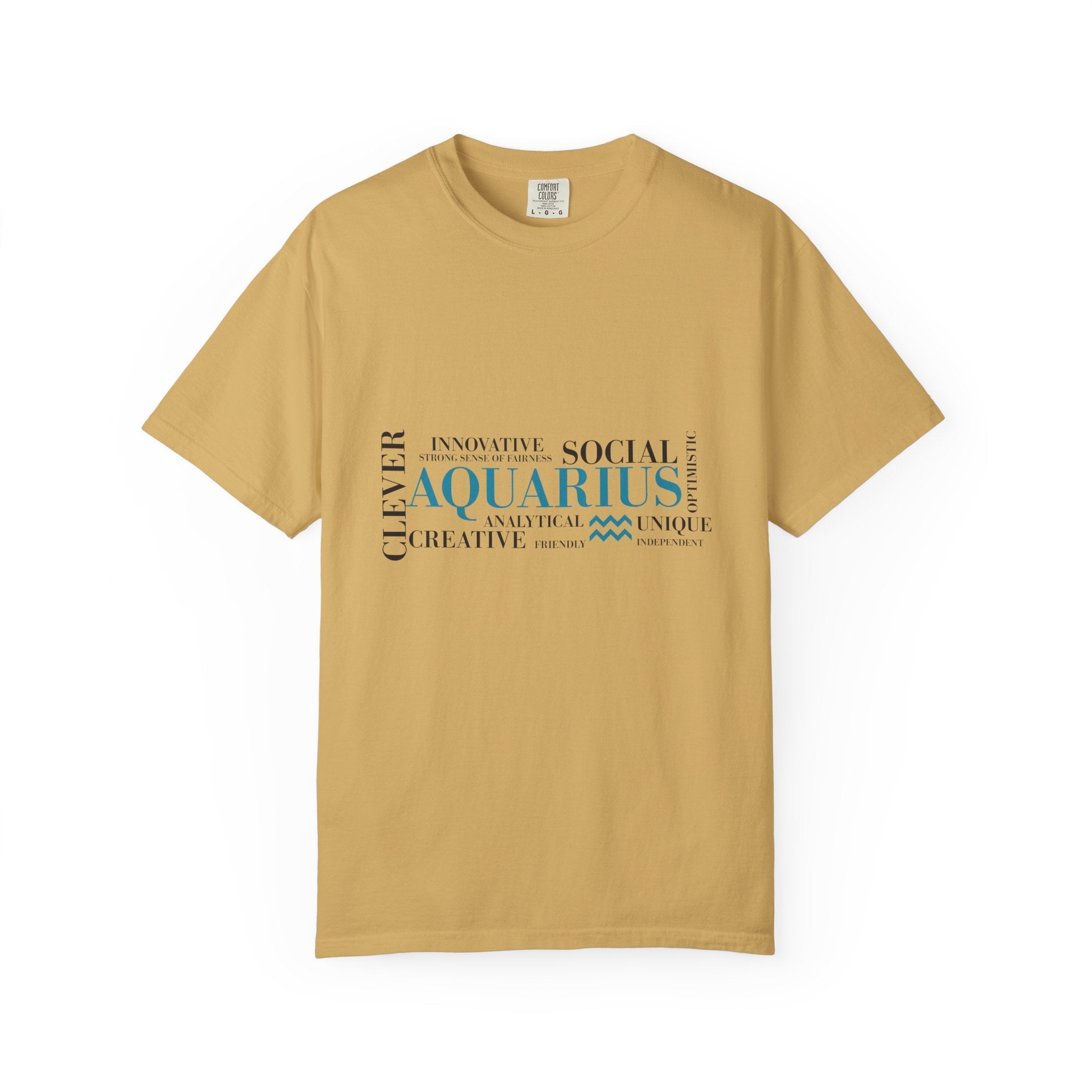 Aquarius Zodiac Word Cloud T-Shirt | Astrology Sign Tee - Jana Recrafted