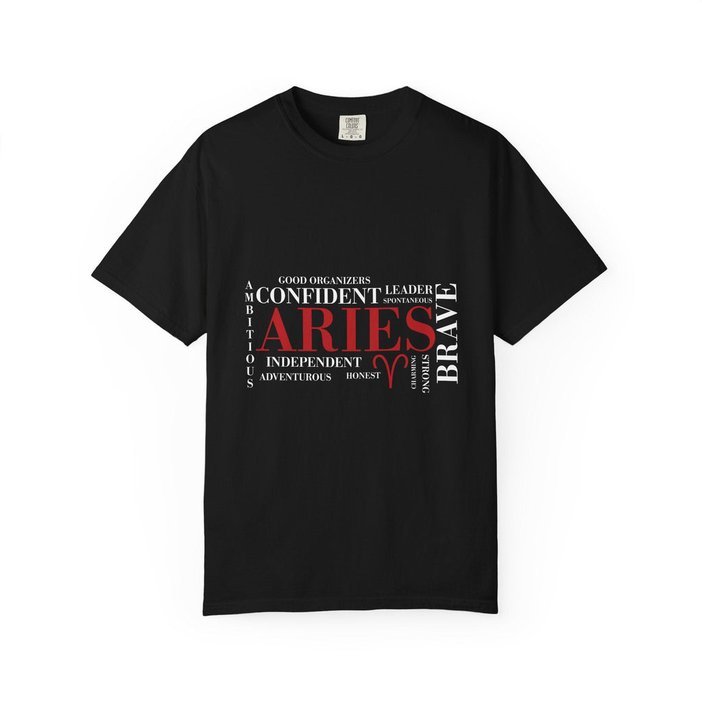 Aries Word Cloud T-Shirt | Zodiac Astrology Tee - Jana Recrafted