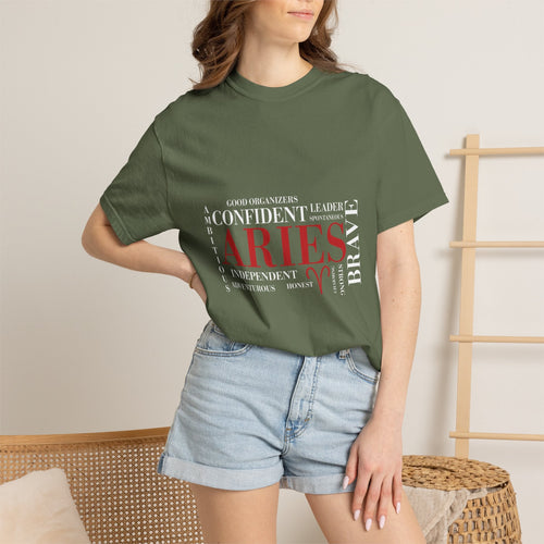 Aries Word Cloud T-Shirt | Zodiac Astrology Tee - Jana Recrafted