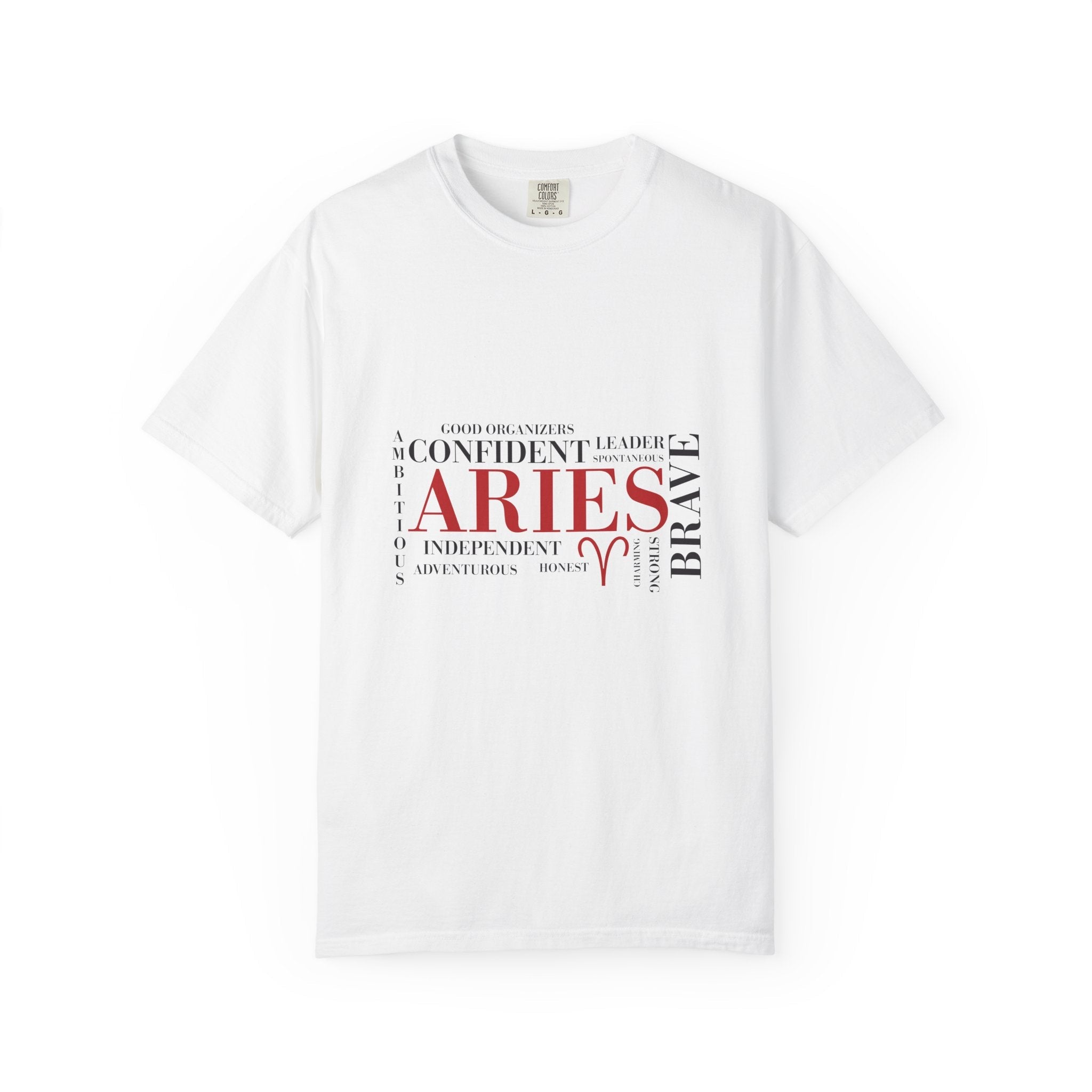 Aries Zodiac Word Cloud T-shirt | Astrology Horoscope Tee - Jana Recrafted