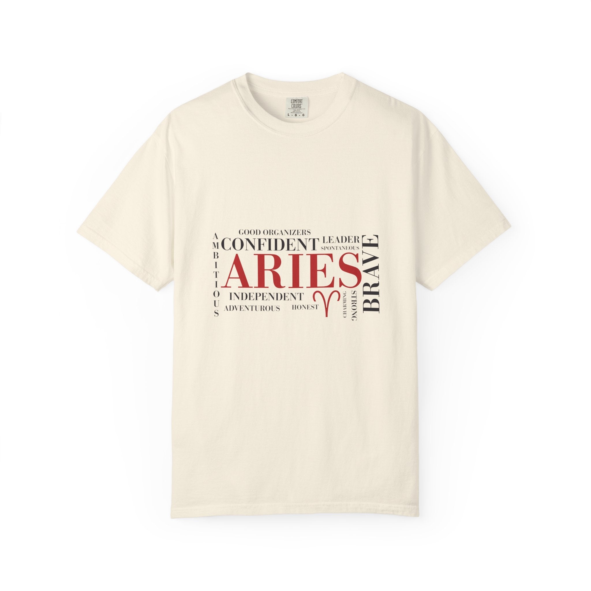 Aries Zodiac Word Cloud T-shirt | Astrology Horoscope Tee - Jana Recrafted
