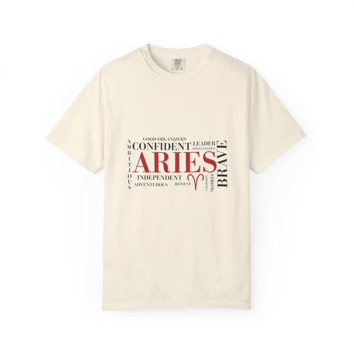 Aries Zodiac Word Cloud T-shirt | Astrology Horoscope Tee - Jana Recrafted