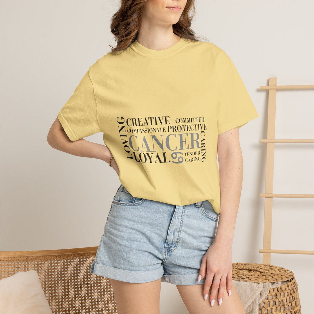 Cancer Zodiac Word Cloud T-shirt | Cancer Sign Traits Typography Tee - Jana Recrafted