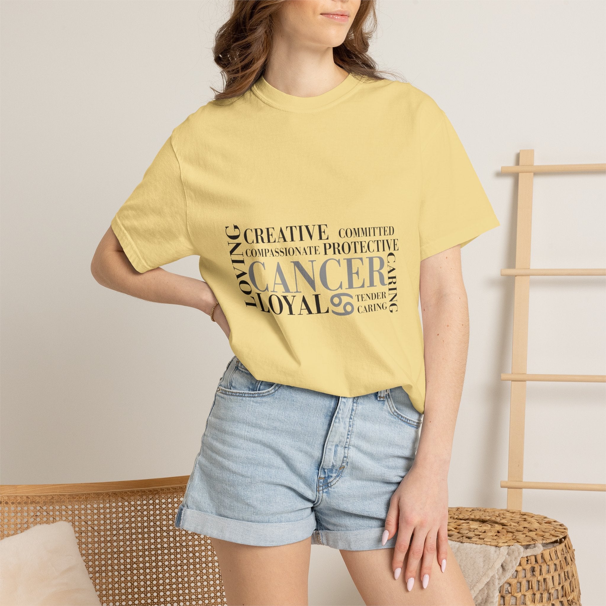 Cancer Zodiac Word Cloud T-shirt | Cancer Sign Traits Typography Tee - Jana Recrafted