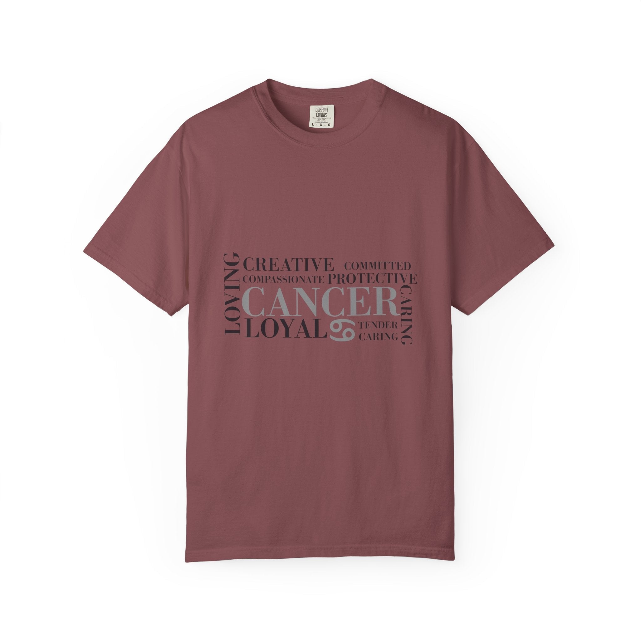 Cancer Zodiac Word Cloud T-shirt | Cancer Sign Traits Typography Tee - Jana Recrafted